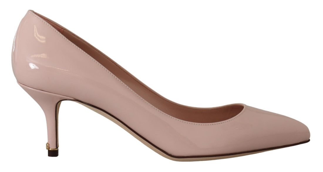 Dolce & Gabbana Pink Patent Leather Kitten Heels Pumps Shoes - Whispers Of Wisdom Clothing
