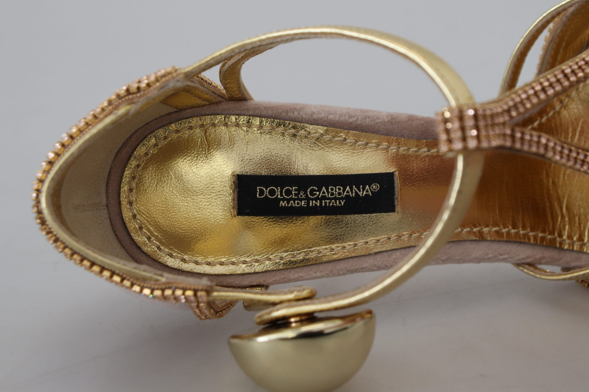 Dolce & Gabbana Pink Crystal T-strap Heels Pumps Shoes - Whispers Of Wisdom Clothing