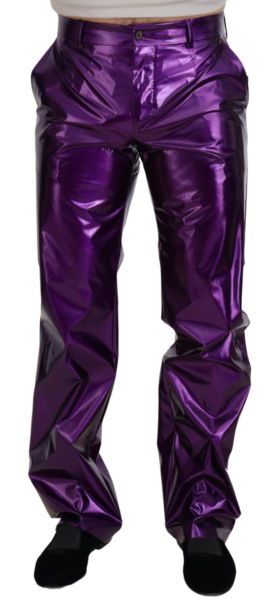Dolce & Gabbana Purple Shining Men Casual Pants - Whispers Of Wisdom Clothing