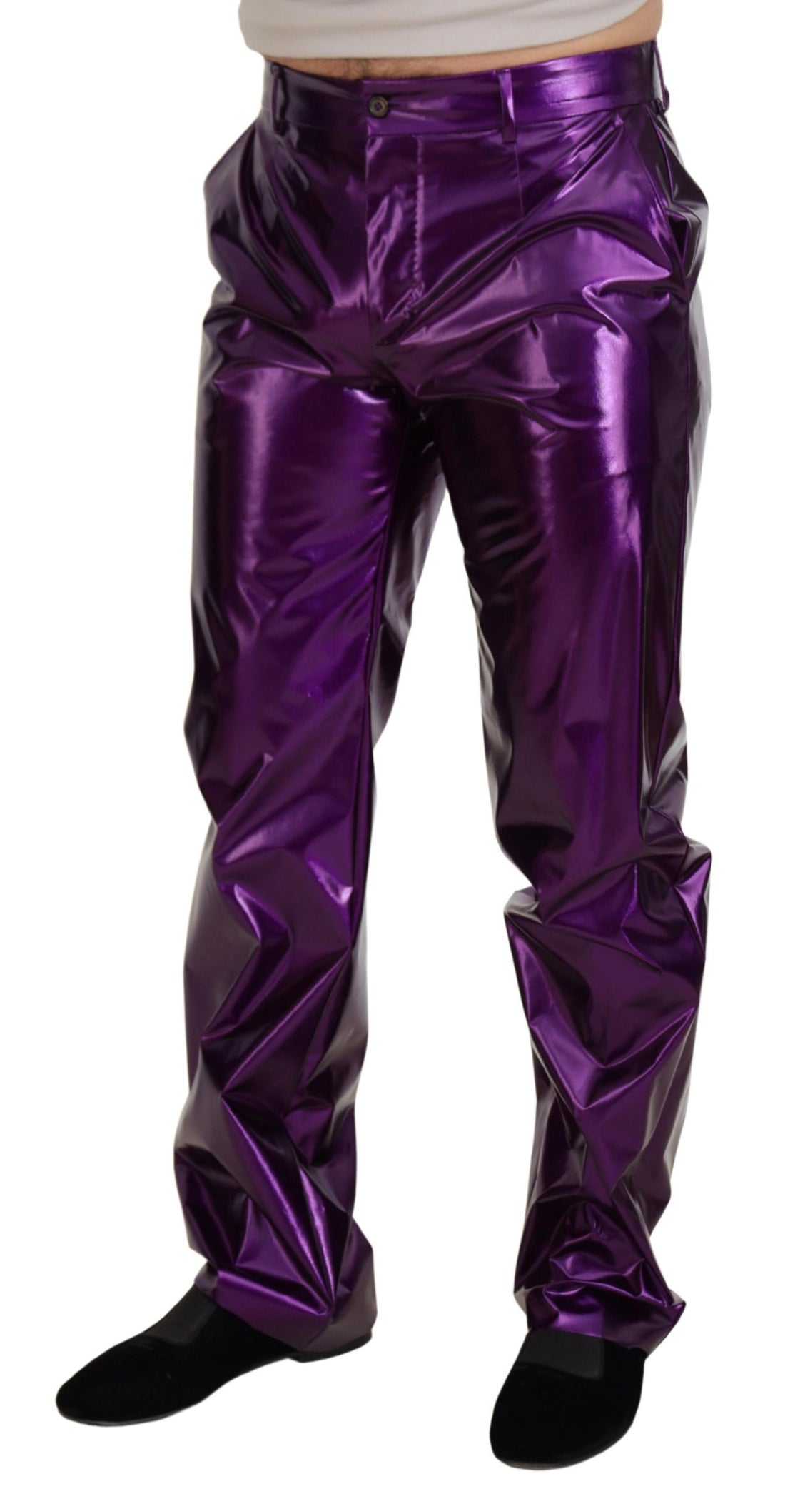 Dolce & Gabbana Purple Shining Men Casual Pants - Whispers Of Wisdom Clothing