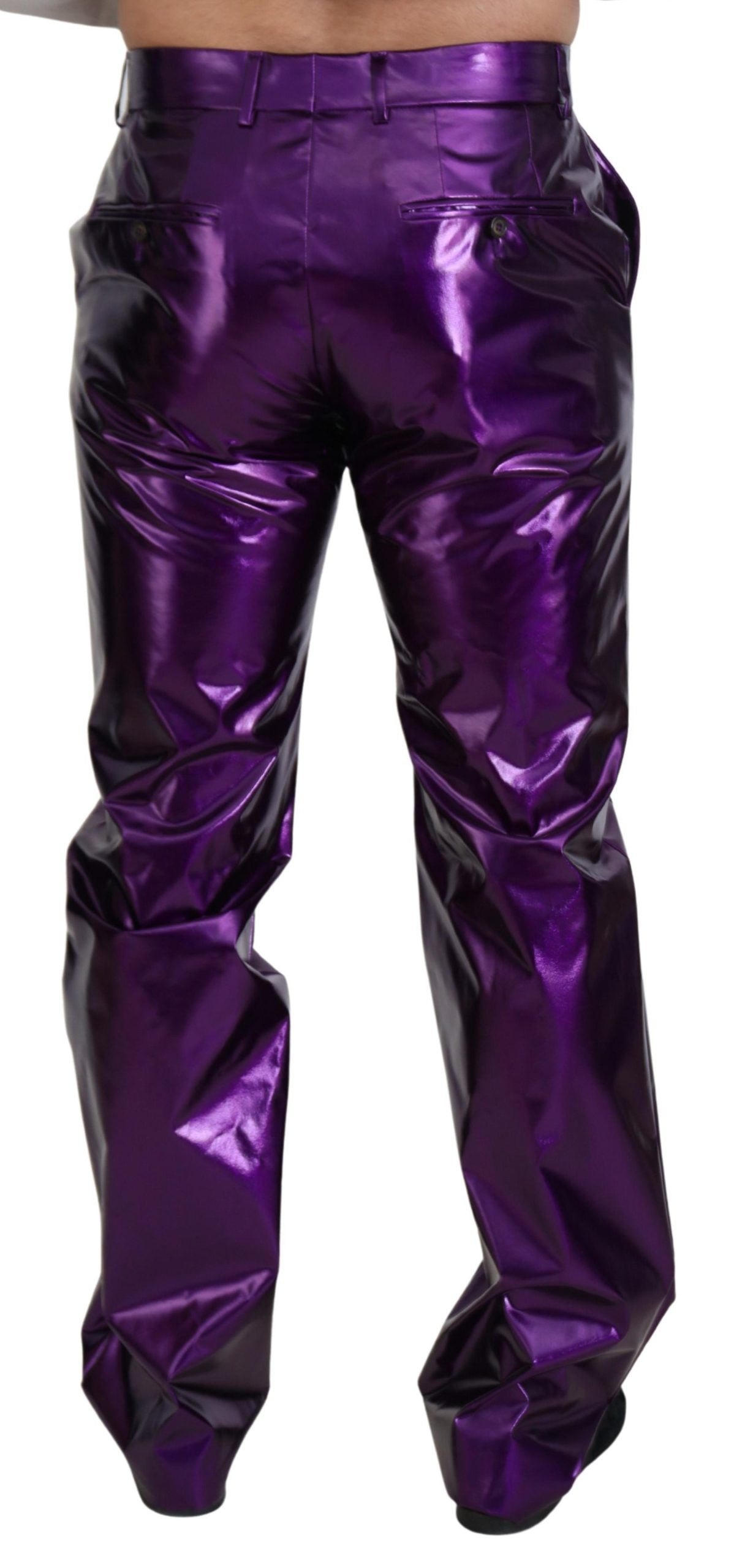 Dolce & Gabbana Purple Shining Men Casual Pants - Whispers Of Wisdom Clothing