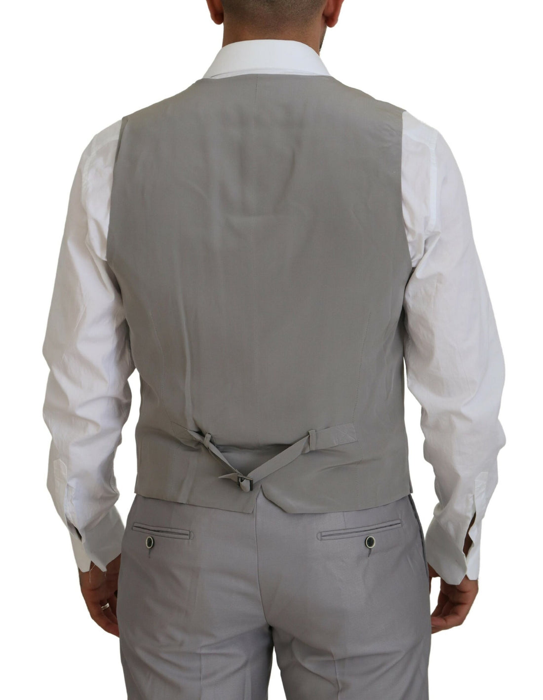Dolce & Gabbana Silver Wool Silk 3 Piece Slim Fit Suit - Whispers Of Wisdom Clothing