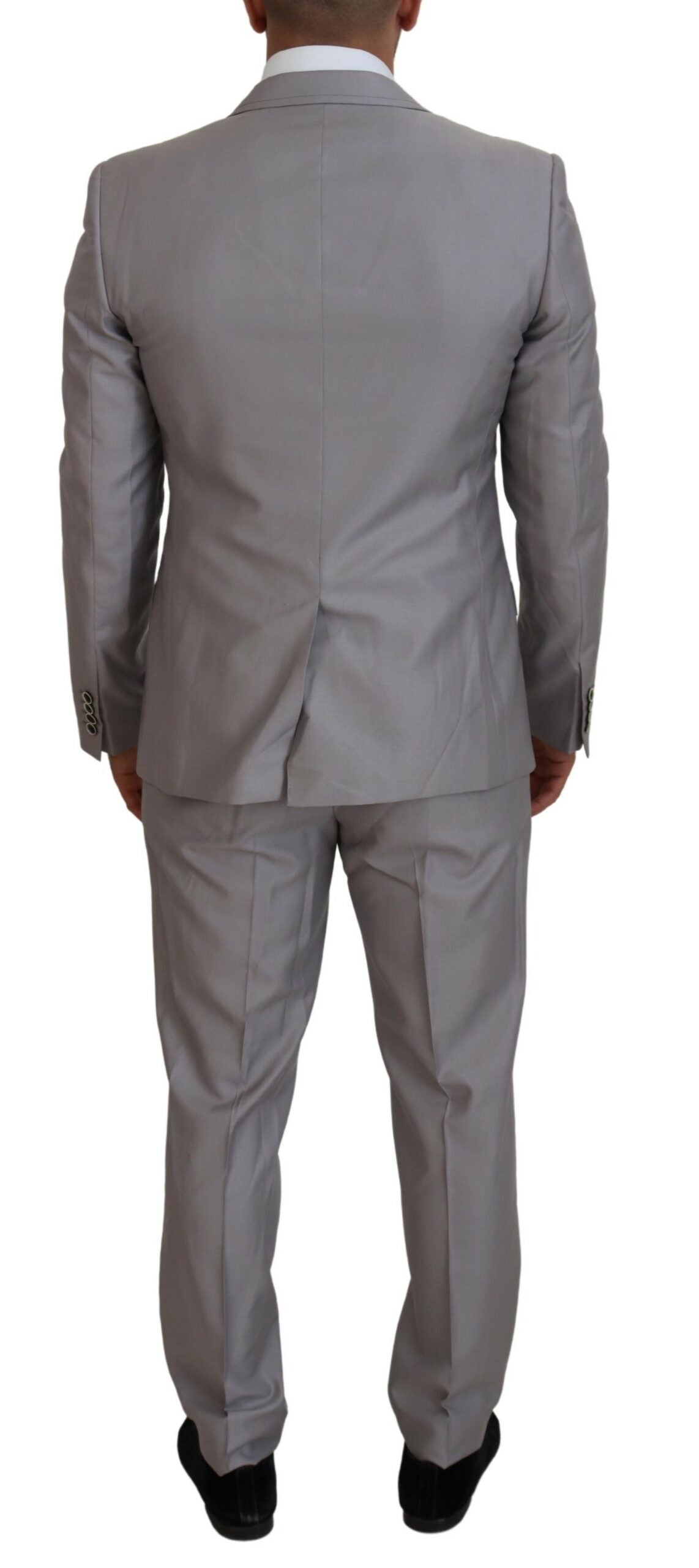 Dolce & Gabbana Silver Wool Silk 3 Piece Slim Fit Suit - Whispers Of Wisdom Clothing