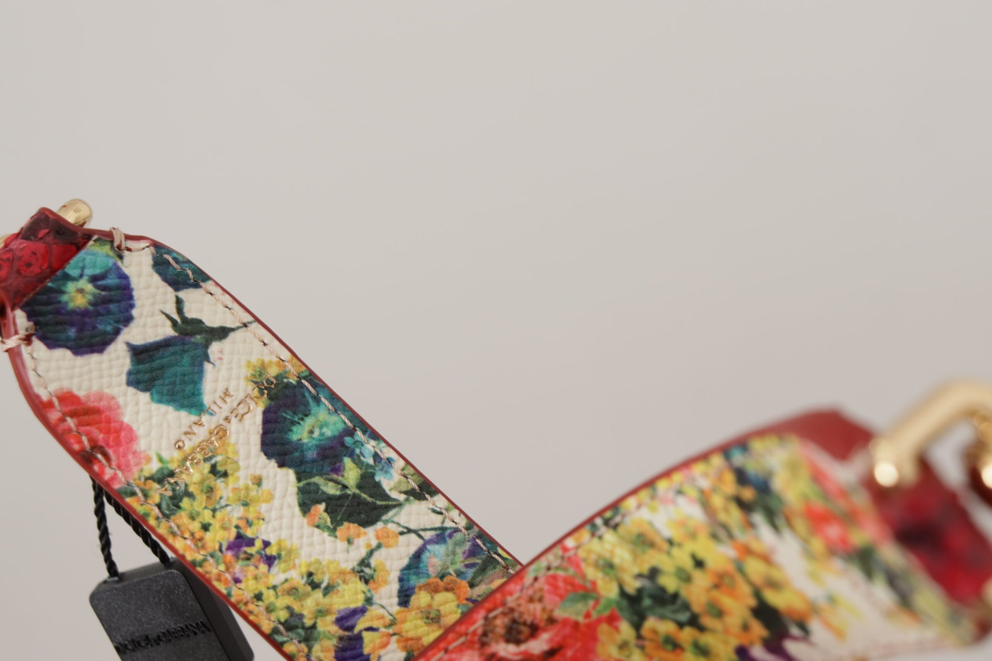Dolce & Gabbana Red Exotic Leather Crystals Reversible Shoulder Strap - Whispers Of Wisdom Clothing