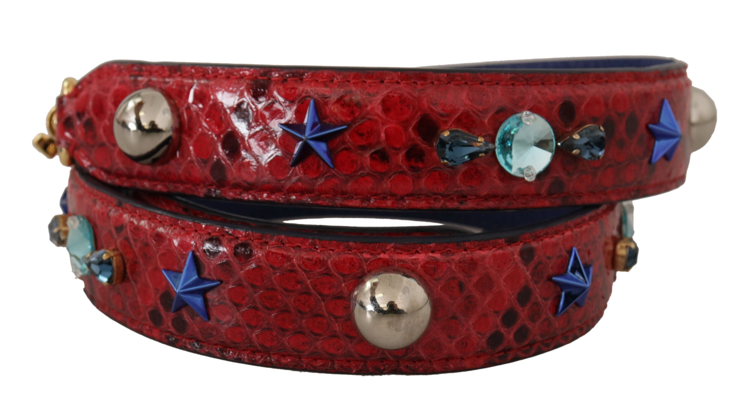 Dolce & Gabbana Red Exotic Leather Crystals Shoulder Strap - Whispers Of Wisdom Clothing