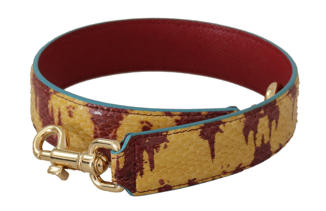 Dolce & Gabbana Yellow Red Leather Gold Tone Shoulder Strap - Whispers Of Wisdom Clothing