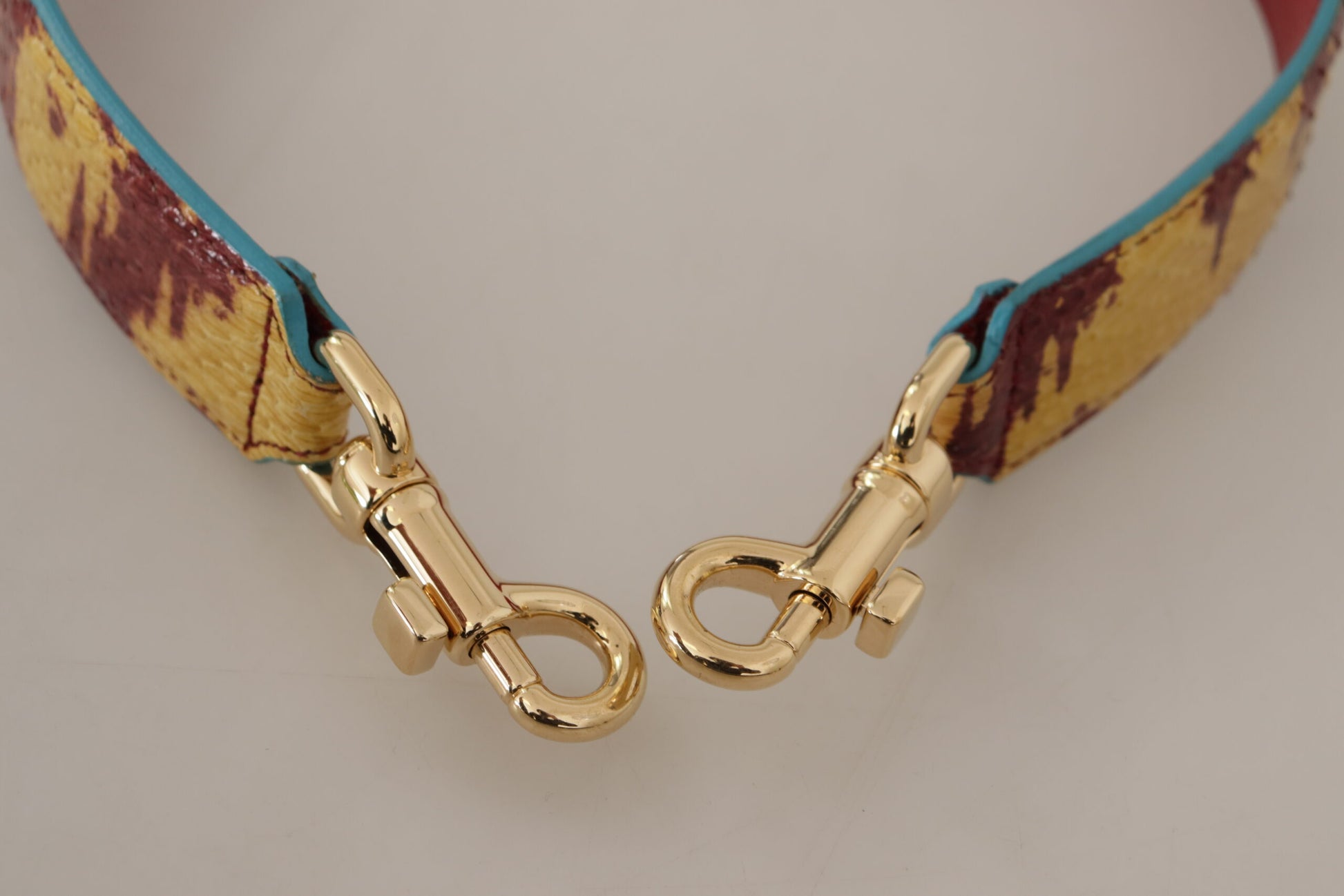 Dolce & Gabbana Yellow Red Leather Gold Tone Shoulder Strap - Whispers Of Wisdom Clothing