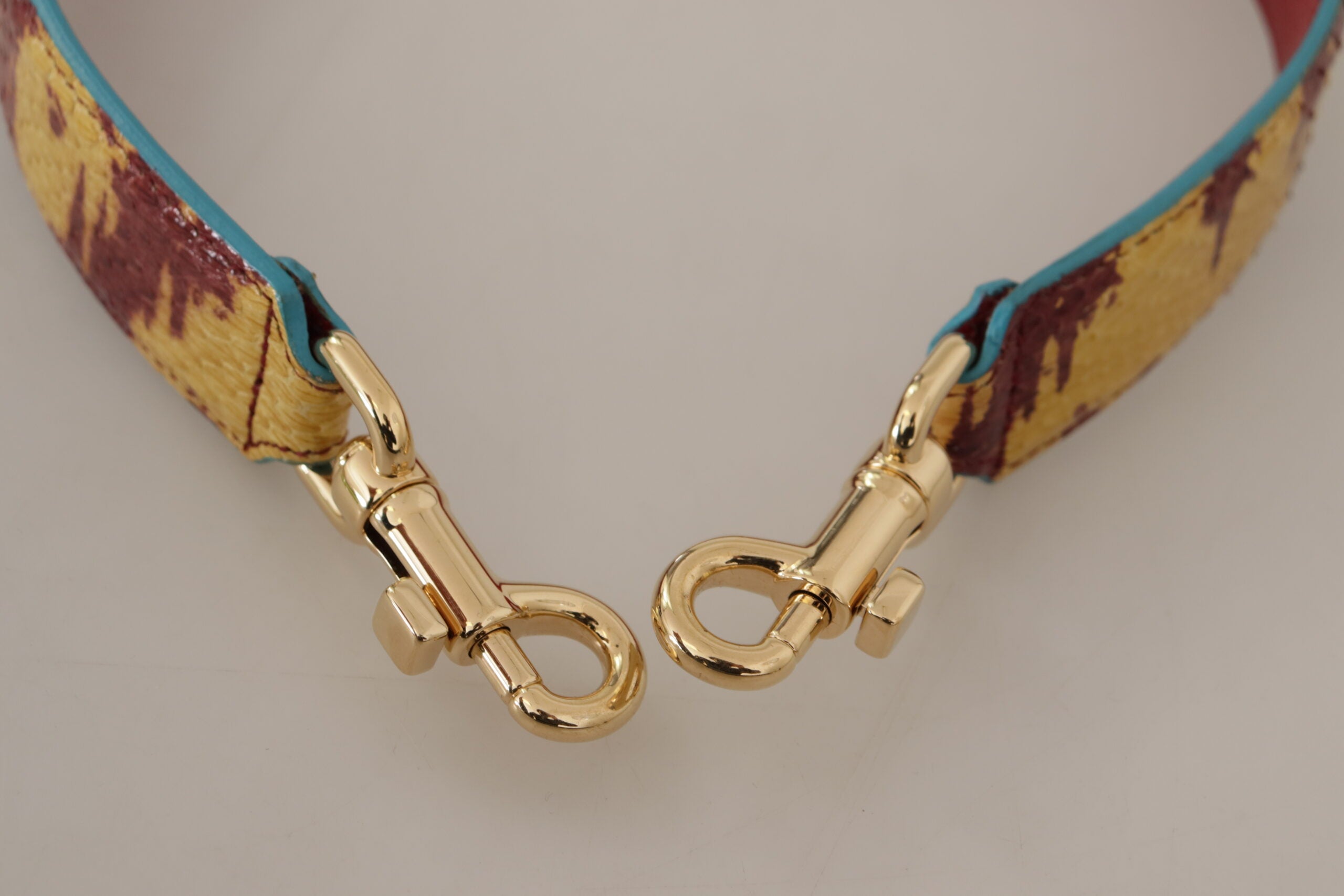 Dolce & Gabbana Yellow Red Leather Gold Tone Shoulder Strap - Whispers Of Wisdom Clothing