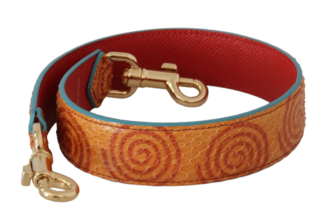 Dolce & Gabbana Orange Leather Swirl Print Bag Shoulder Strap - Whispers Of Wisdom Clothing