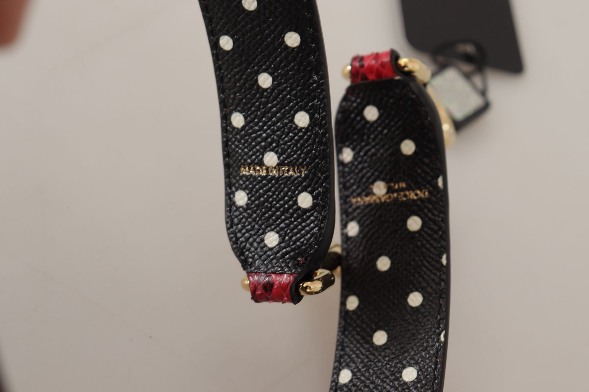 Dolce & Gabbana Red Python Leather Crystals Reversible Shoulder Strap - Whispers Of Wisdom Clothing