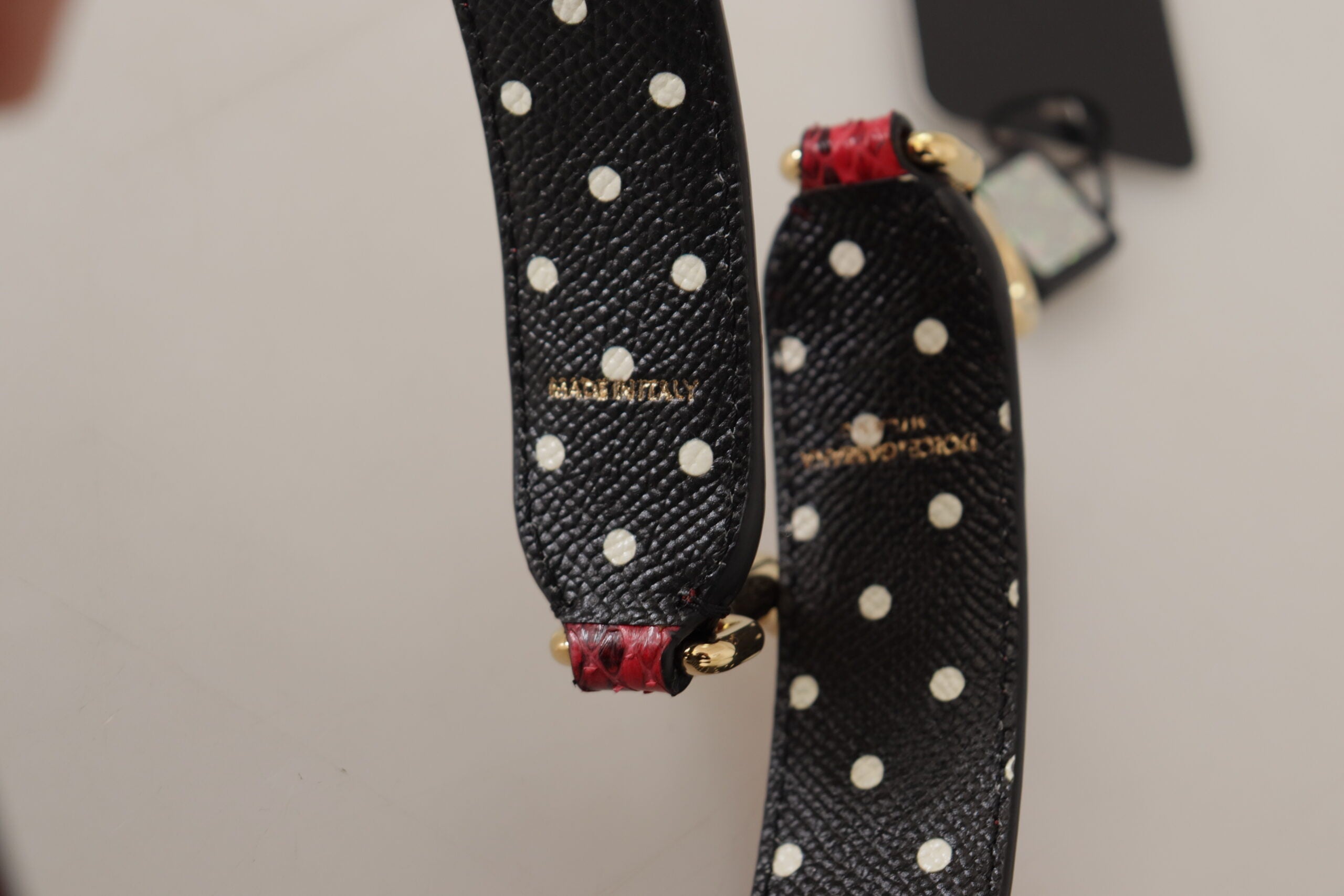 Dolce & Gabbana Red Python Leather Crystals Reversible Shoulder Strap - Whispers Of Wisdom Clothing