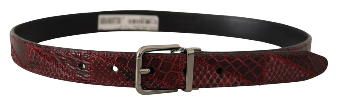 Dolce & Gabbana Red Exotic Leather Metal Logo Buckle Belt - Whispers Of Wisdom Clothing