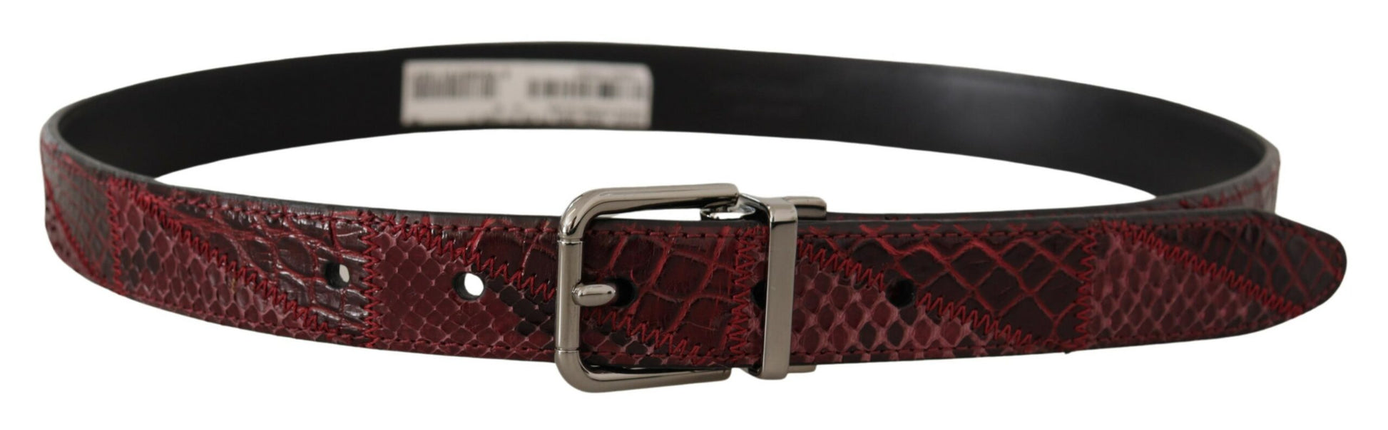 Dolce & Gabbana Red Exotic Leather Metal Logo Buckle Belt - Whispers Of Wisdom Clothing