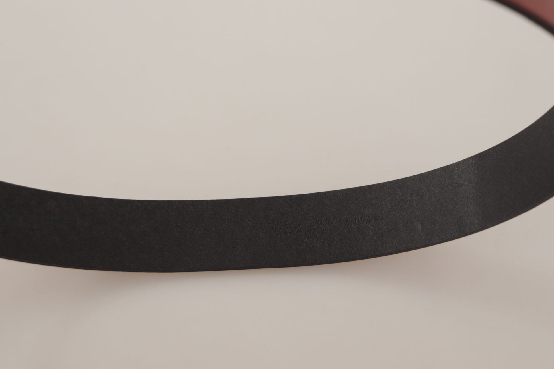 Dolce & Gabbana Red Leather Gold Logo Engraved Metal Buckle Belt - Whispers Of Wisdom Clothing