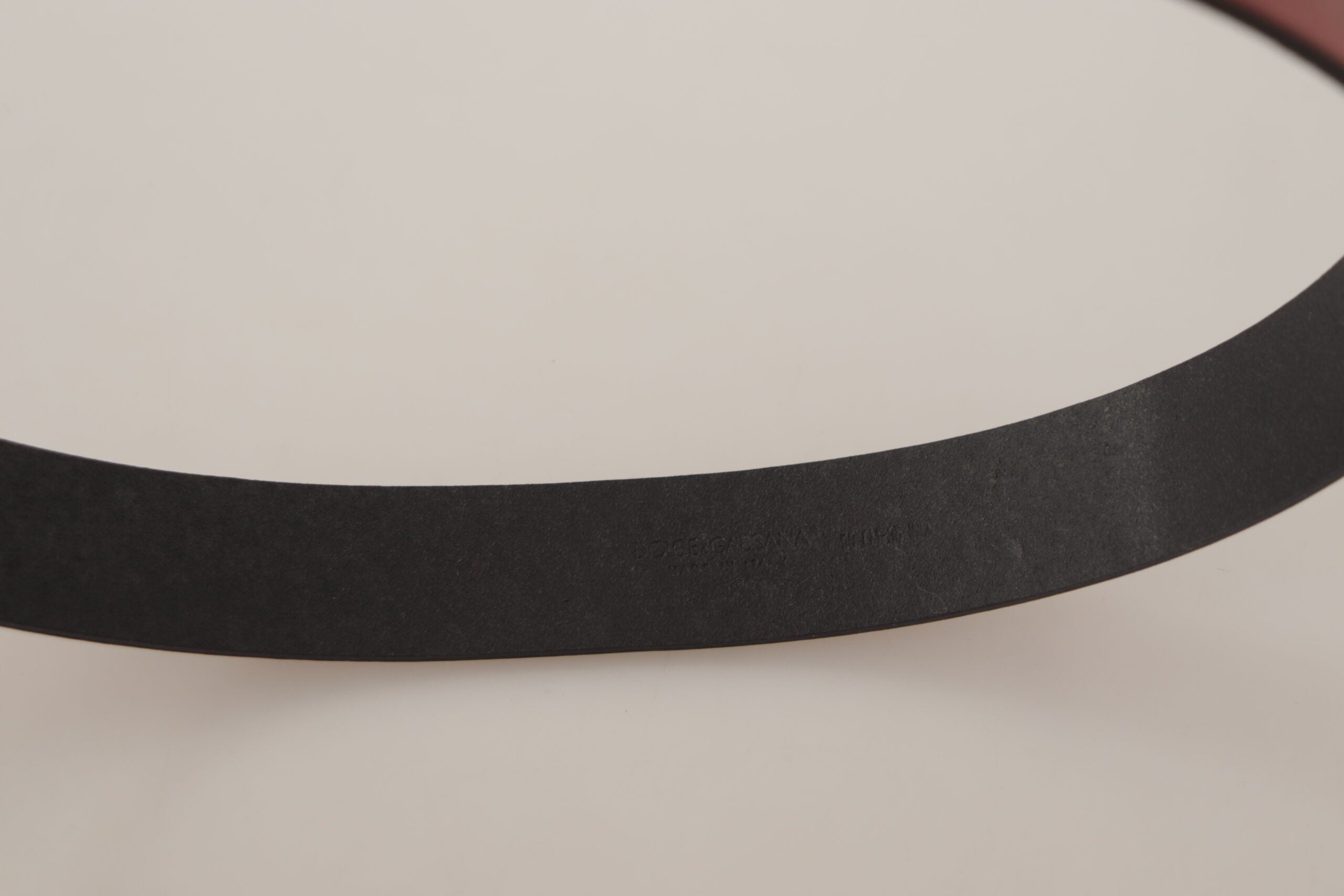 Dolce & Gabbana Red Leather Gold Logo Engraved Metal Buckle Belt - Whispers Of Wisdom Clothing