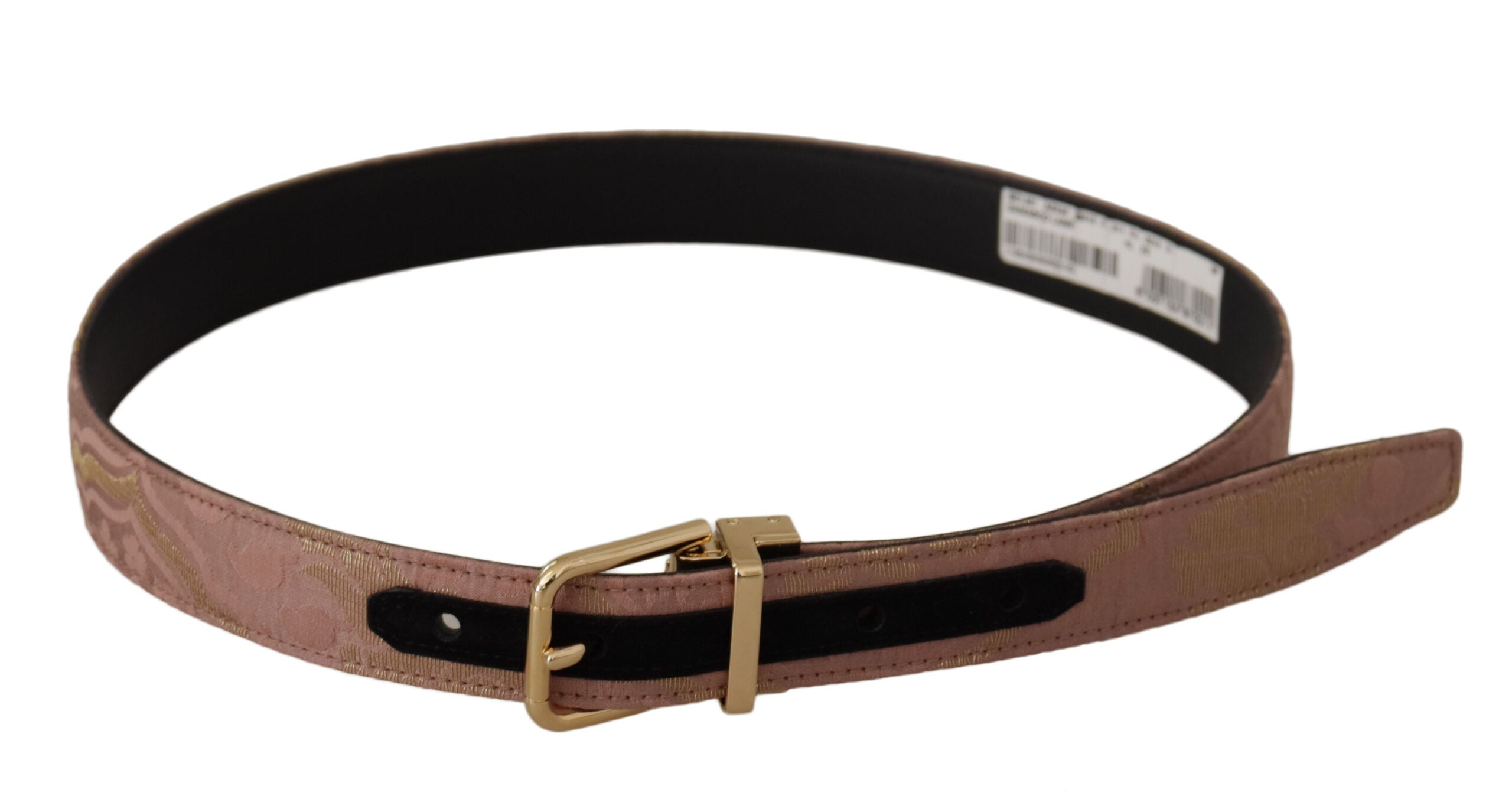 Dolce & Gabbana Rose Gold Leather Logo Engraved Metal Buckle Belt - Whispers Of Wisdom Clothing