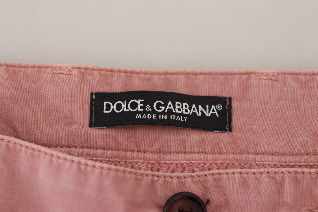 Dolce & Gabbana Pink Chinos Cotton Casual Mens Shorts - Whispers Of Wisdom Clothing