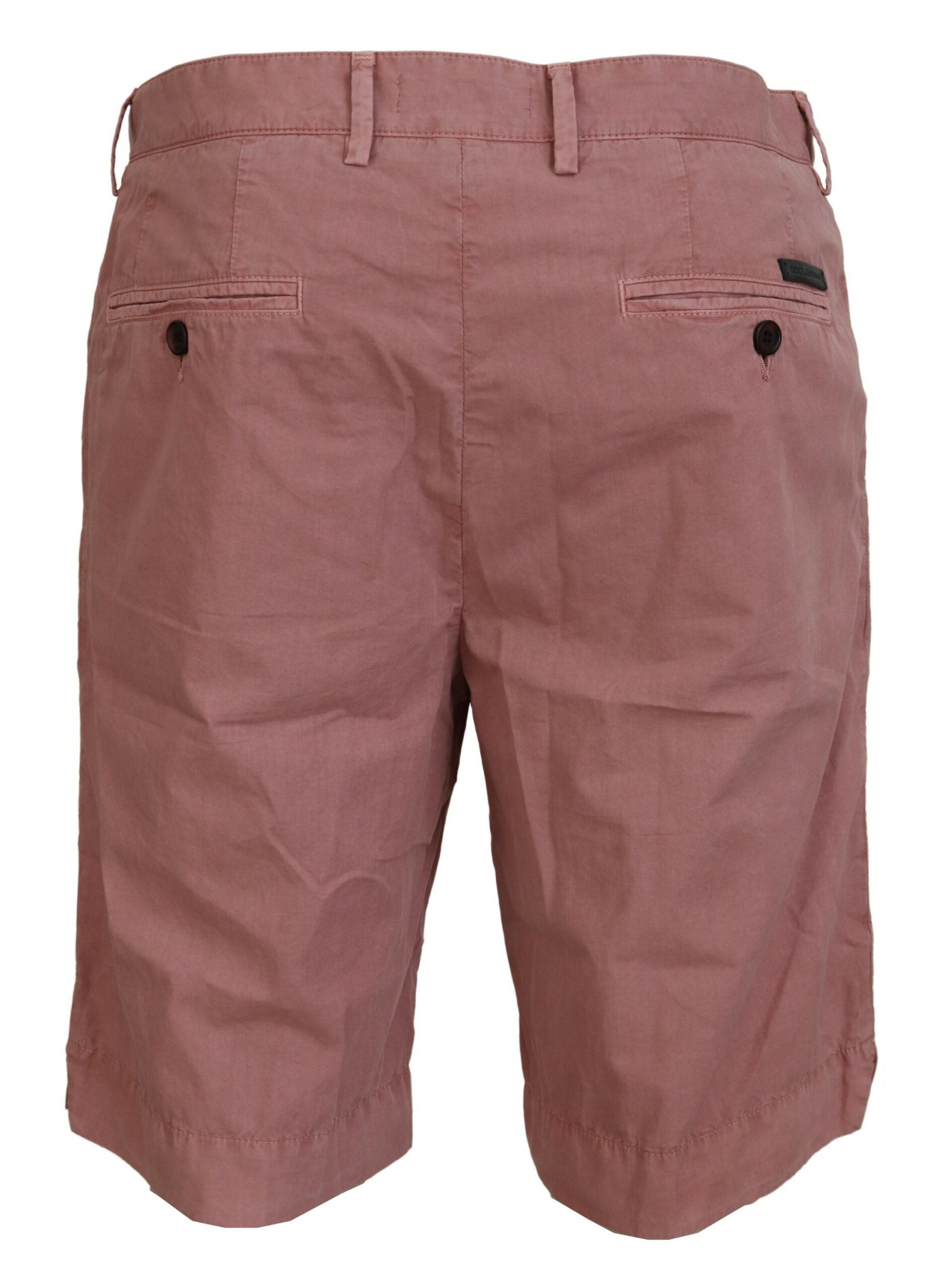 Dolce & Gabbana Pink Chinos Cotton Casual Mens Shorts - Whispers Of Wisdom Clothing