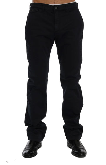 GF Ferre Blue Cotton Stretch Chinos Pants