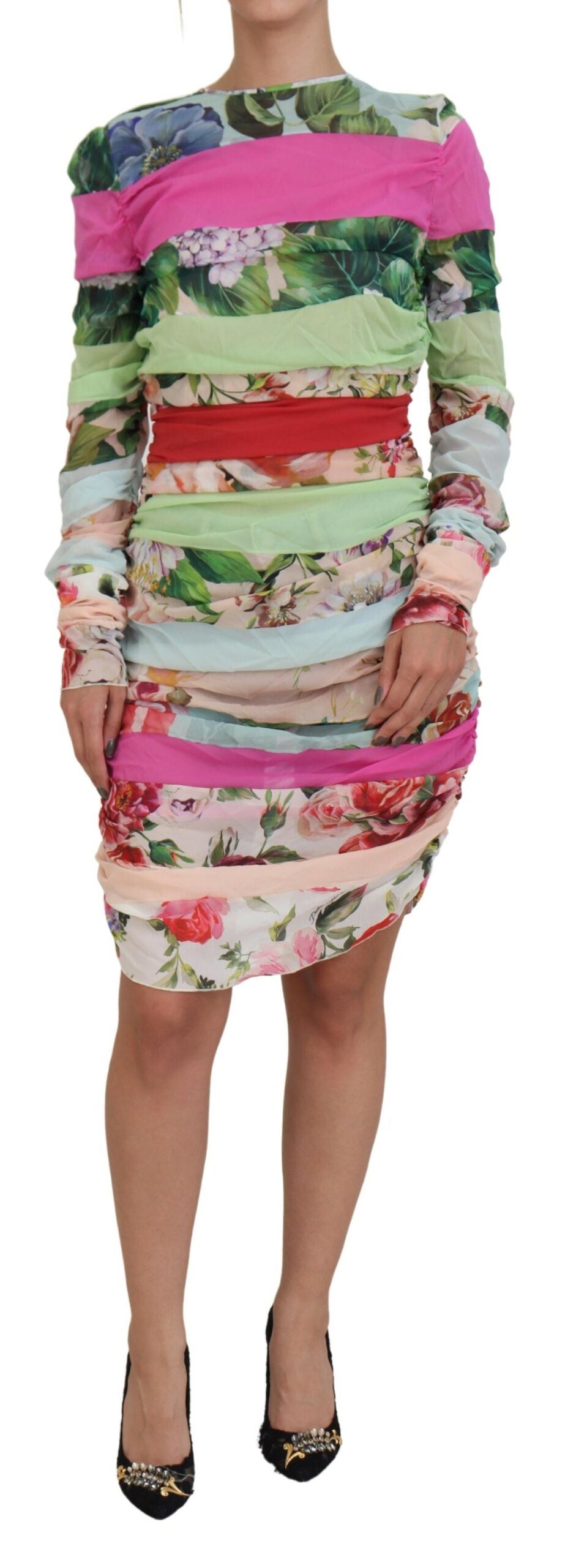 Dolce & Gabbana Multicolor Silk Floral Bodycon Sheath Dress - Whispers Of Wisdom Clothing