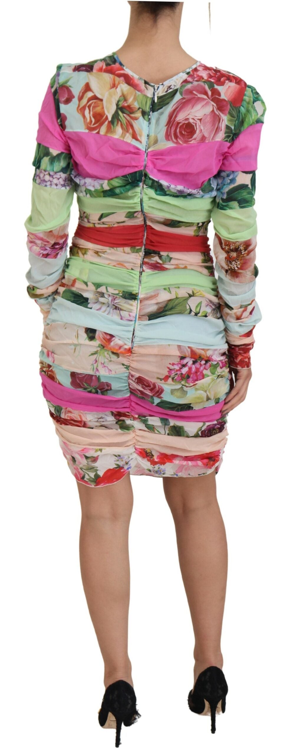 Dolce & Gabbana Multicolor Silk Floral Bodycon Sheath Dress - Whispers Of Wisdom Clothing