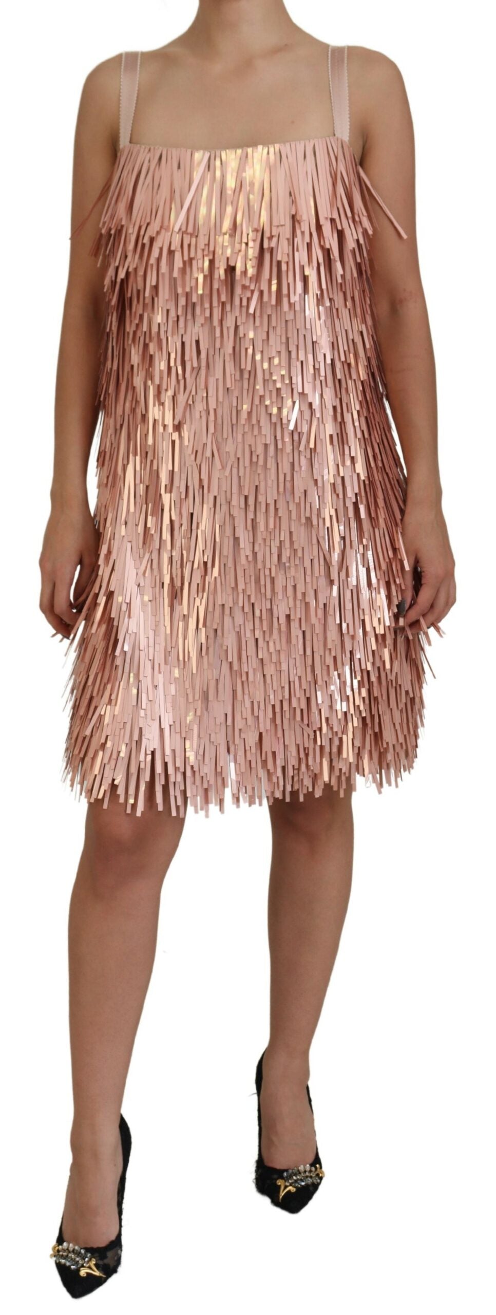 Dolce & Gabbana Pink Tinsel Sleeveless Shift A-line Dress - Whispers Of Wisdom Clothing