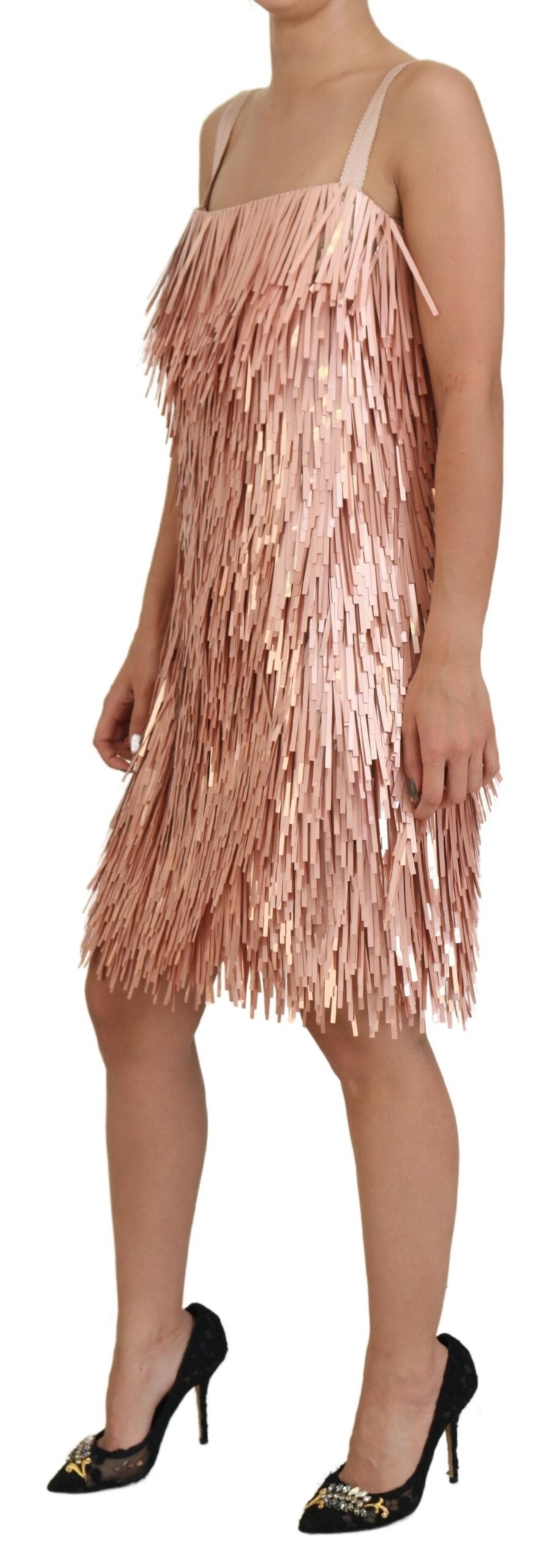 Dolce & Gabbana Pink Tinsel Sleeveless Shift A-line Dress - Whispers Of Wisdom Clothing