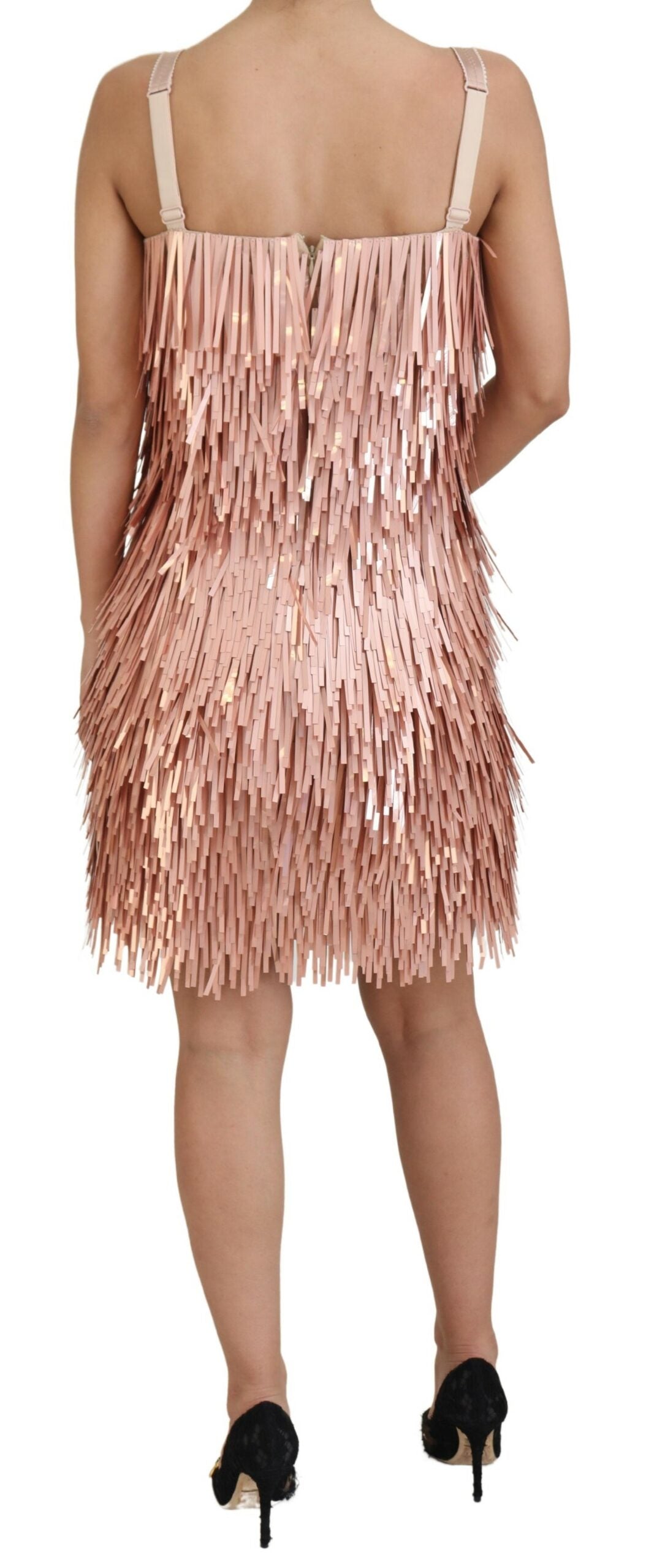 Dolce & Gabbana Pink Tinsel Sleeveless Shift A-line Dress - Whispers Of Wisdom Clothing