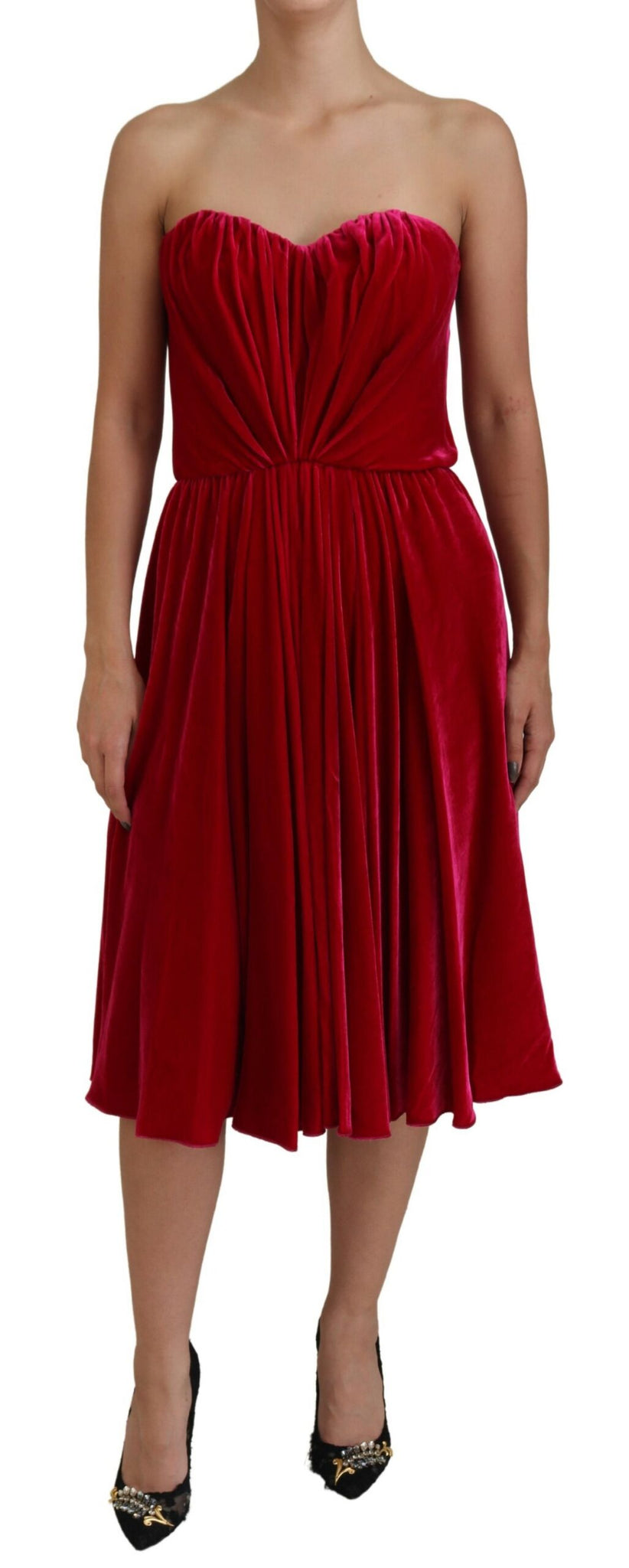 Dolce & Gabbana Pink Viscose Stretch Strapless A-line Dress - Whispers Of Wisdom Clothing