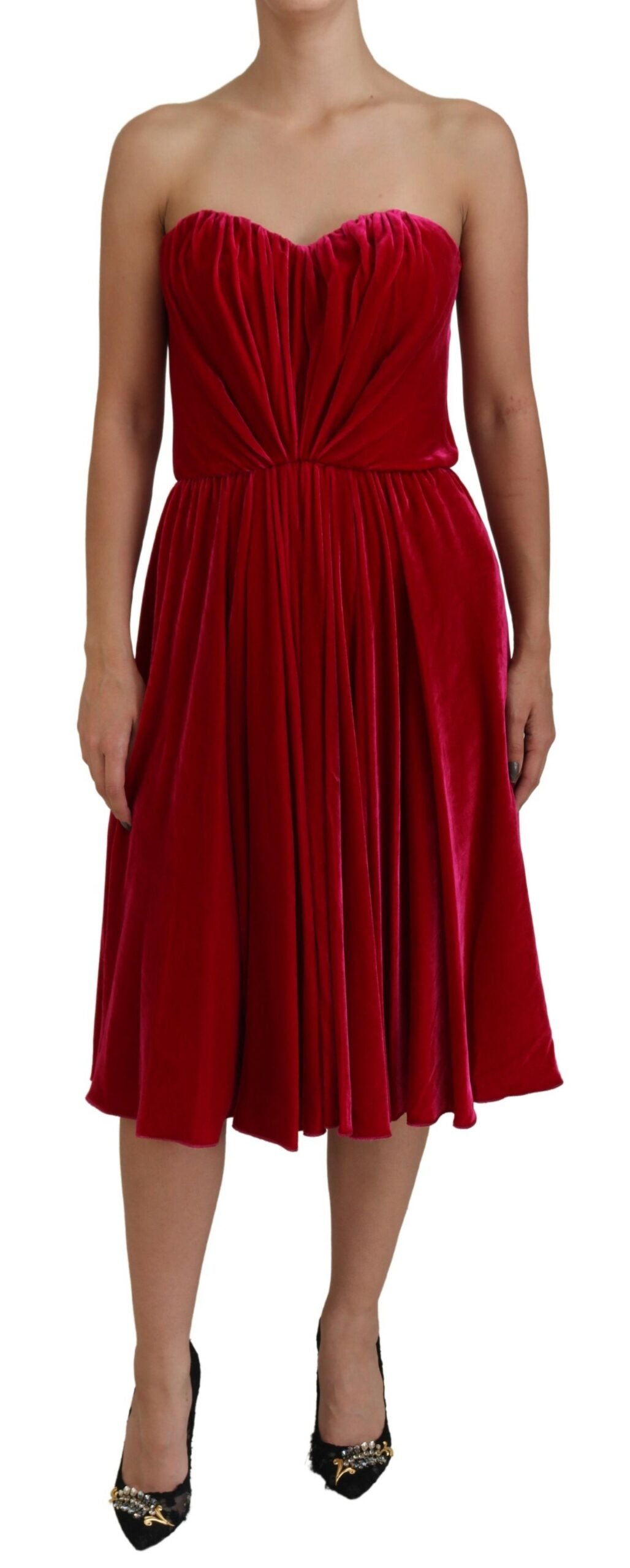 Dolce & Gabbana Pink Viscose Stretch Strapless A-line Dress - Whispers Of Wisdom Clothing