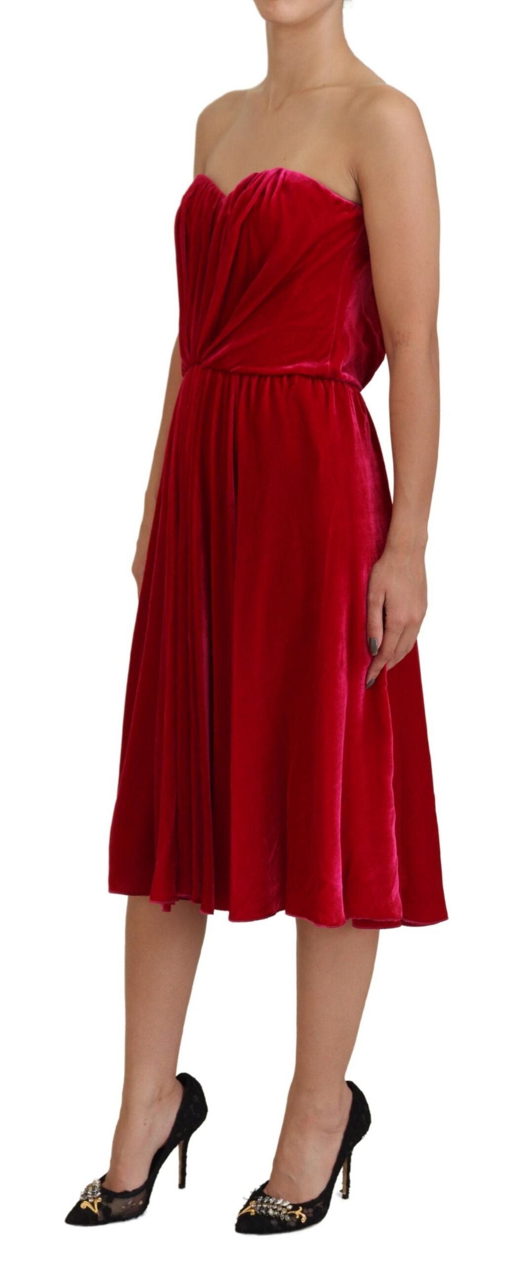 Dolce & Gabbana Pink Viscose Stretch Strapless A-line Dress - Whispers Of Wisdom Clothing