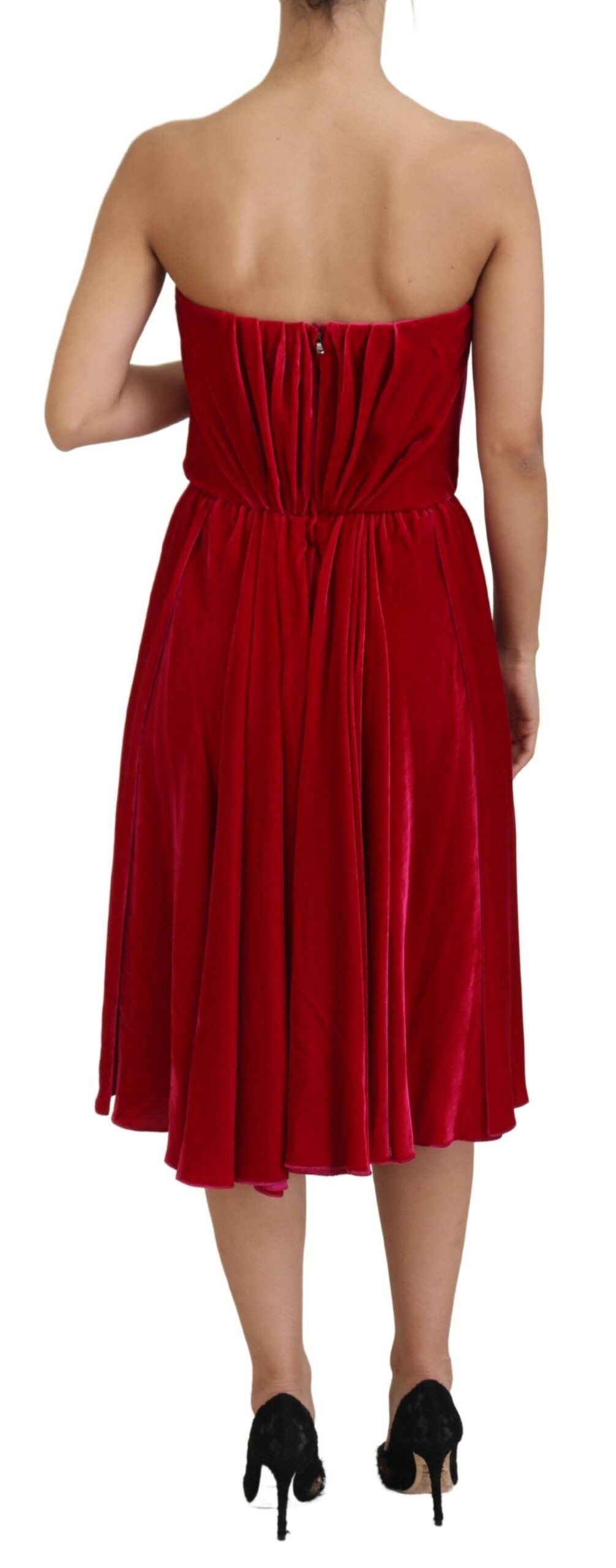 Dolce & Gabbana Pink Viscose Stretch Strapless A-line Dress - Whispers Of Wisdom Clothing