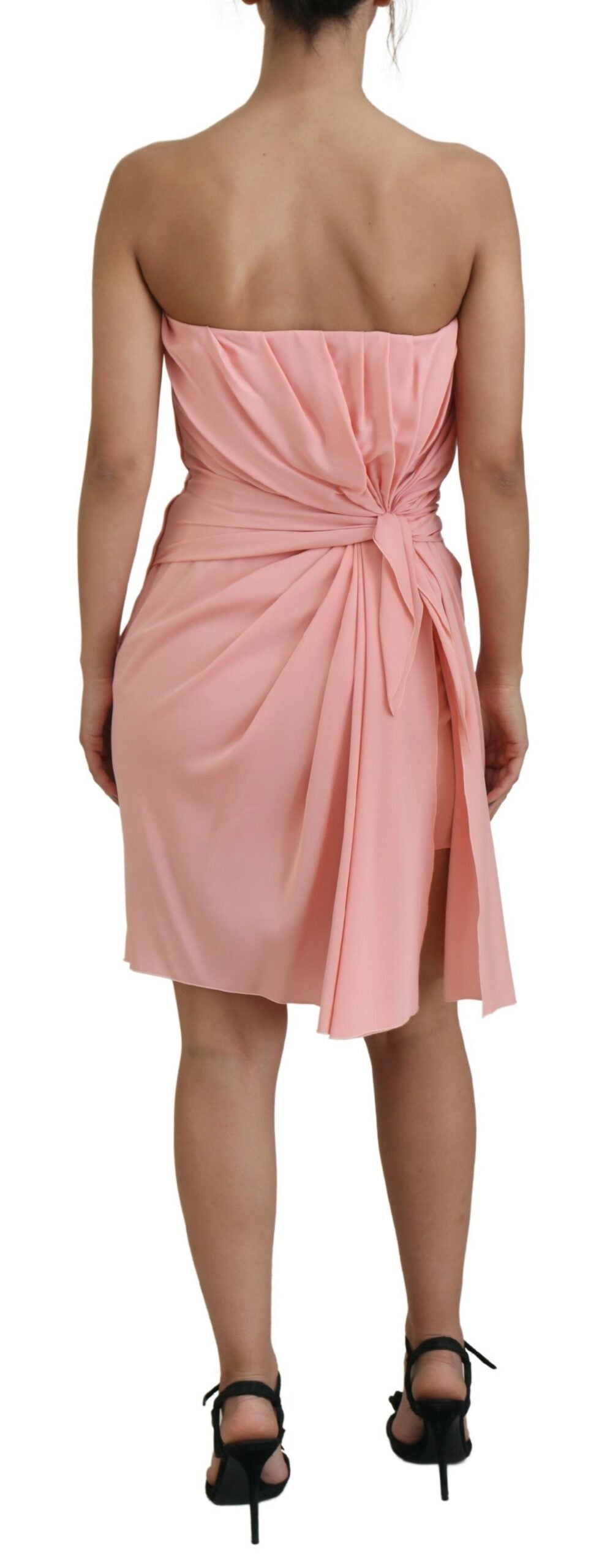 Dolce & Gabbana Pink Silk Stretch Strapless Sheath Dress - Whispers Of Wisdom Clothing