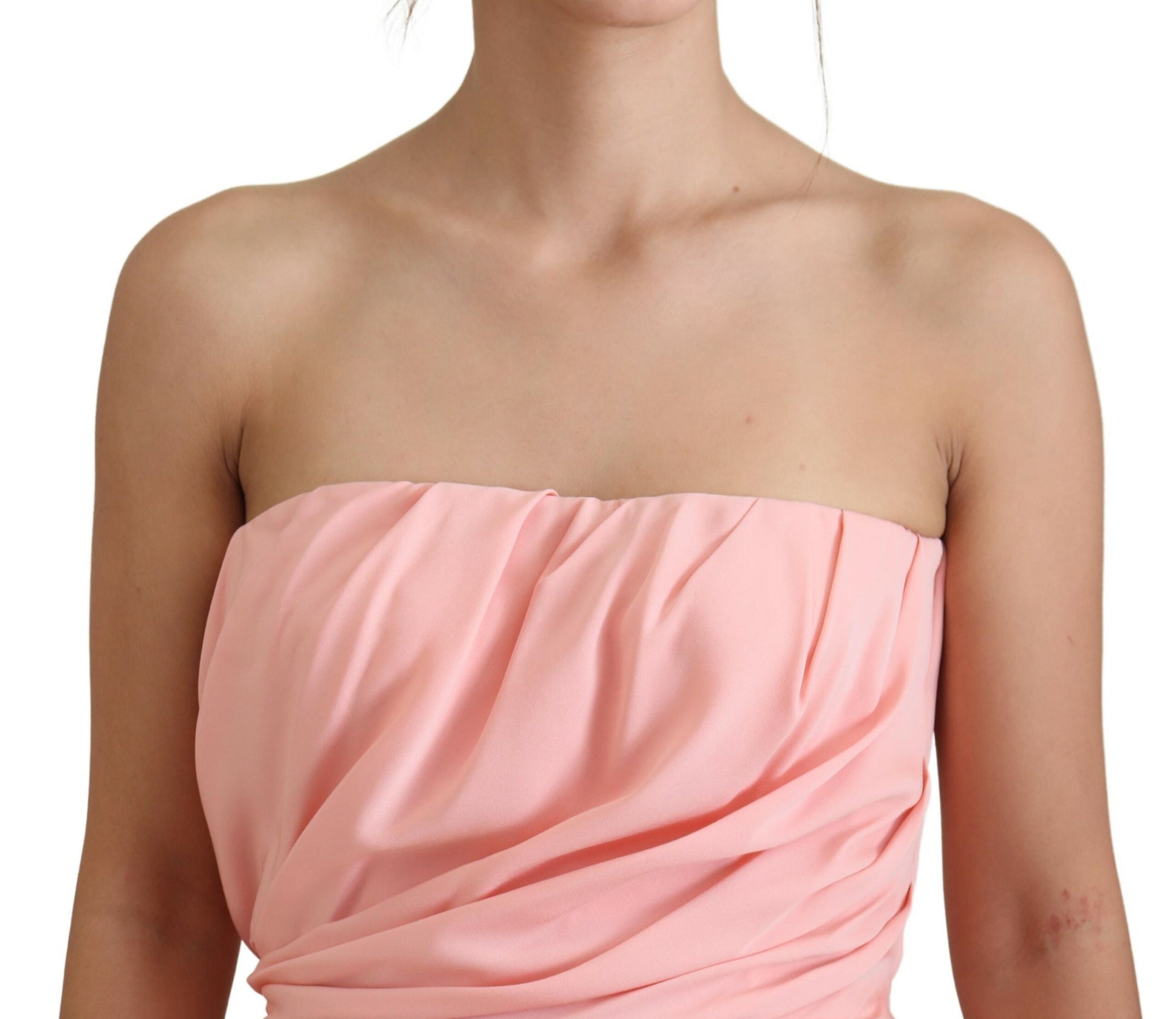 Dolce & Gabbana Pink Silk Stretch Strapless Sheath Dress - Whispers Of Wisdom Clothing