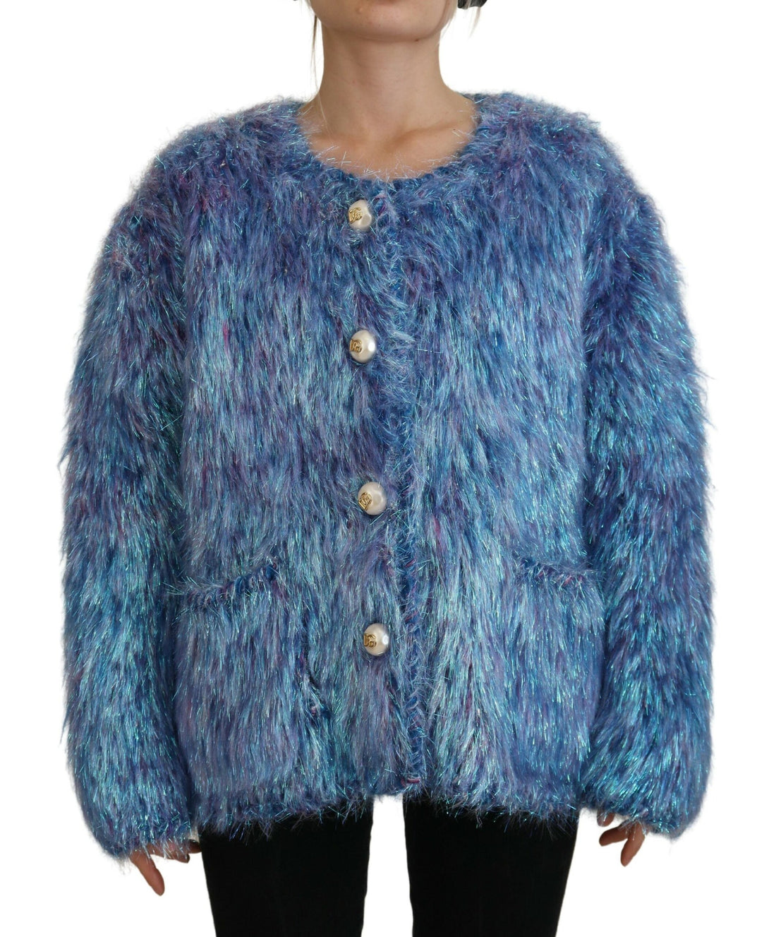 Dolce & Gabbana Multicolor Polyester Fringes Coat Jacket - Whispers Of Wisdom Clothing