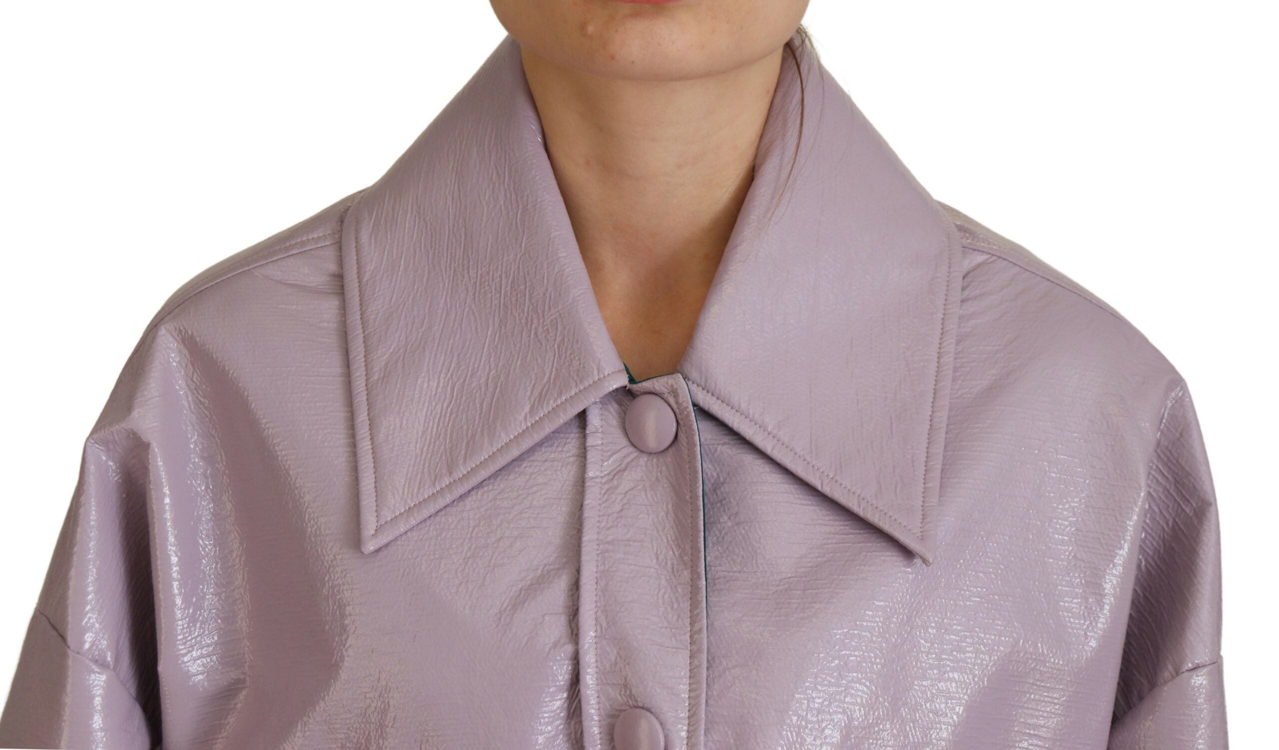 Dolce & Gabbana Purple Cotton Button Down Cropped Jacket - Whispers Of Wisdom Clothing