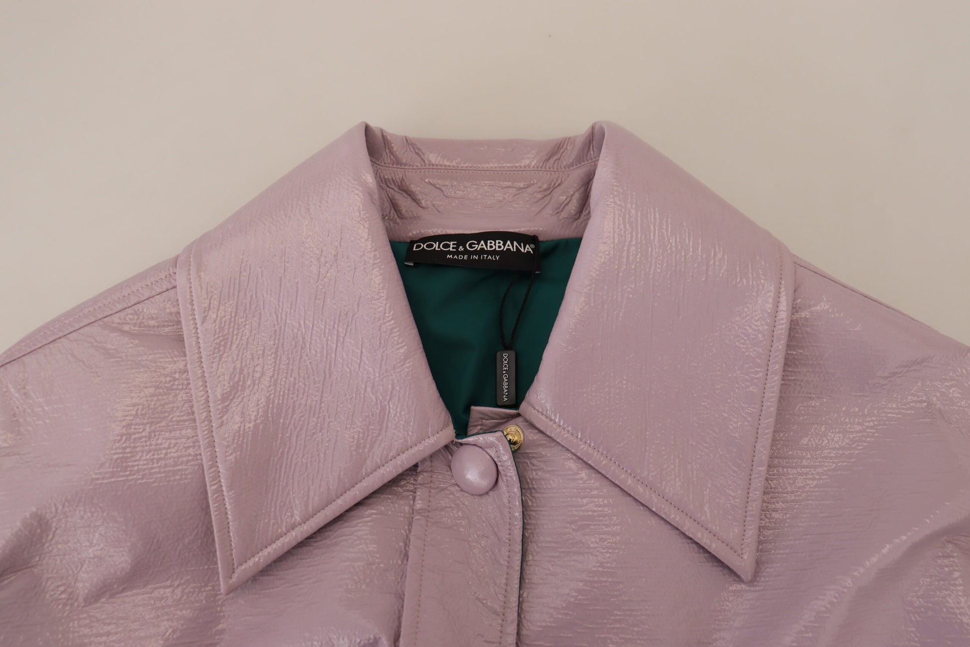 Dolce & Gabbana Purple Cotton Button Down Cropped Jacket - Whispers Of Wisdom Clothing