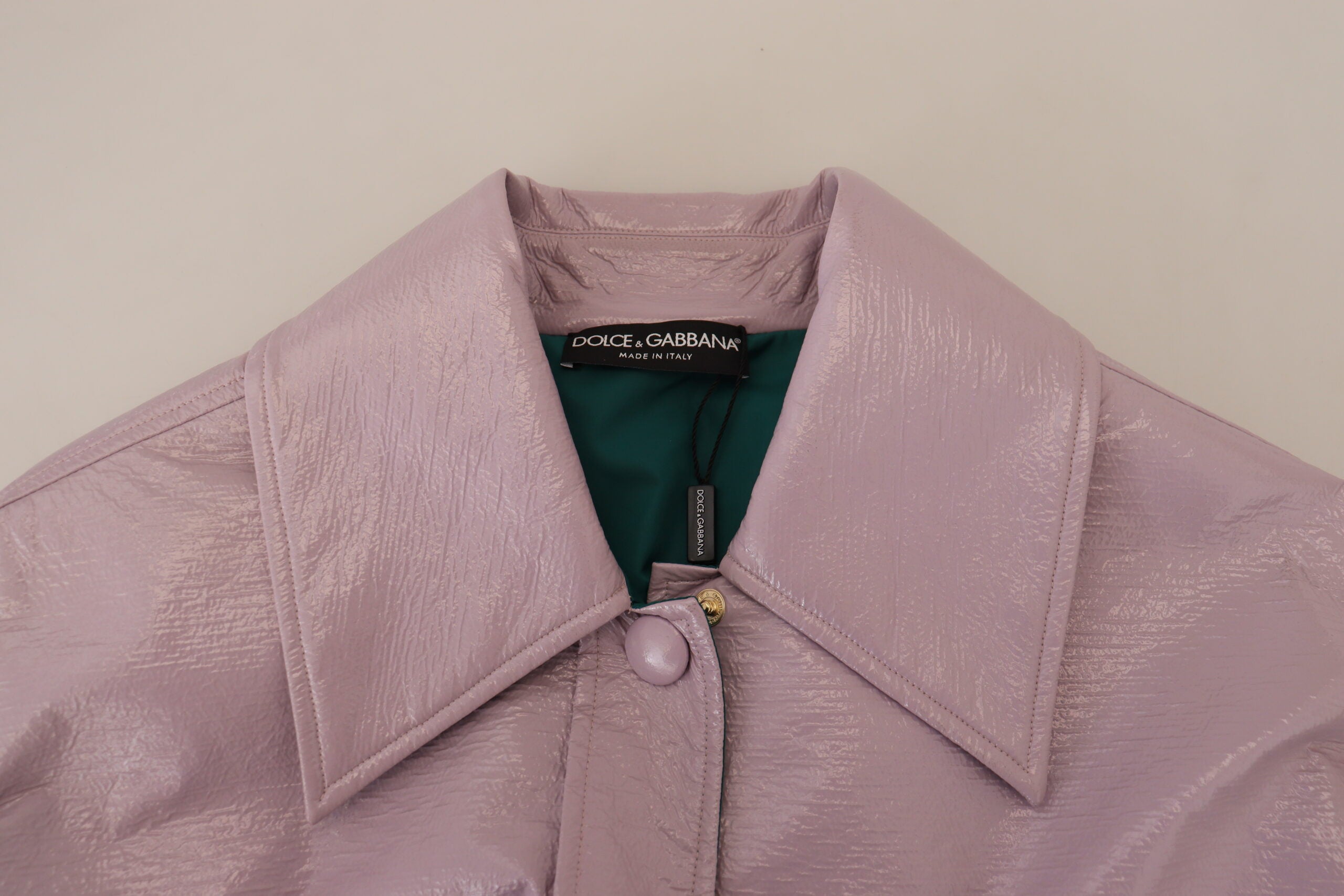Dolce & Gabbana Purple Cotton Button Down Cropped Jacket - Whispers Of Wisdom Clothing