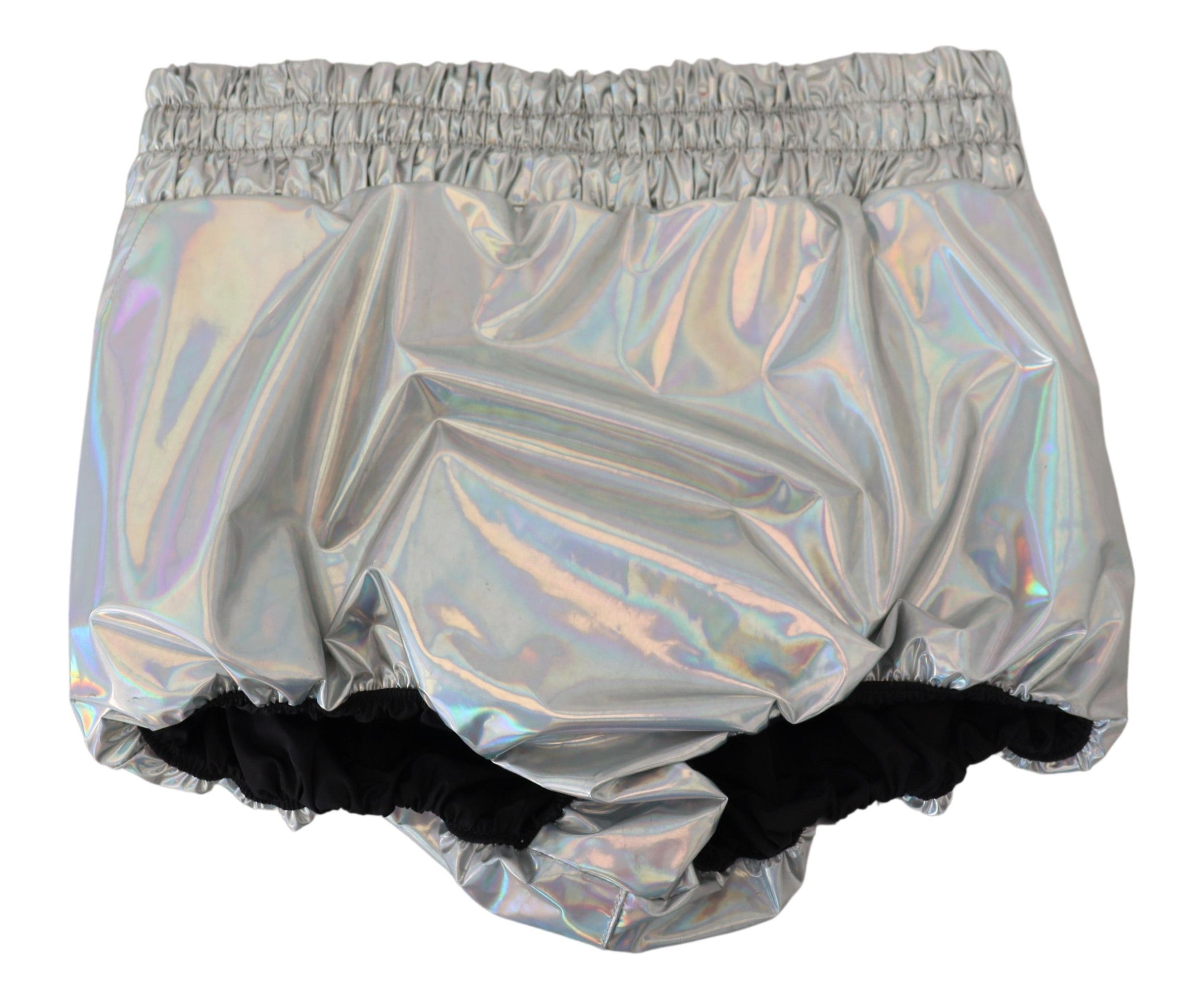 Dolce & Gabbana Silver Holographic High Waist Hot Pants Shorts - Whispers Of Wisdom Clothing