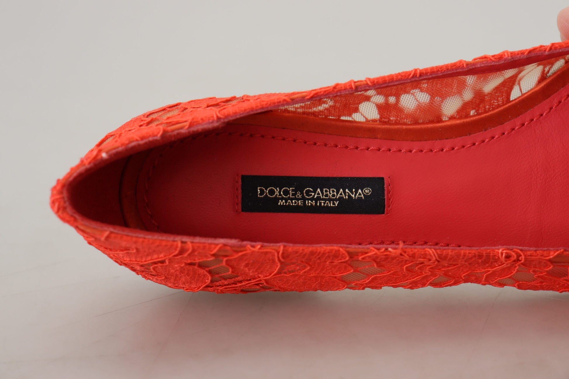 Dolce & Gabbana Red Taormina Lace Crystals Ballet Flats Shoes - Whispers Of Wisdom Clothing