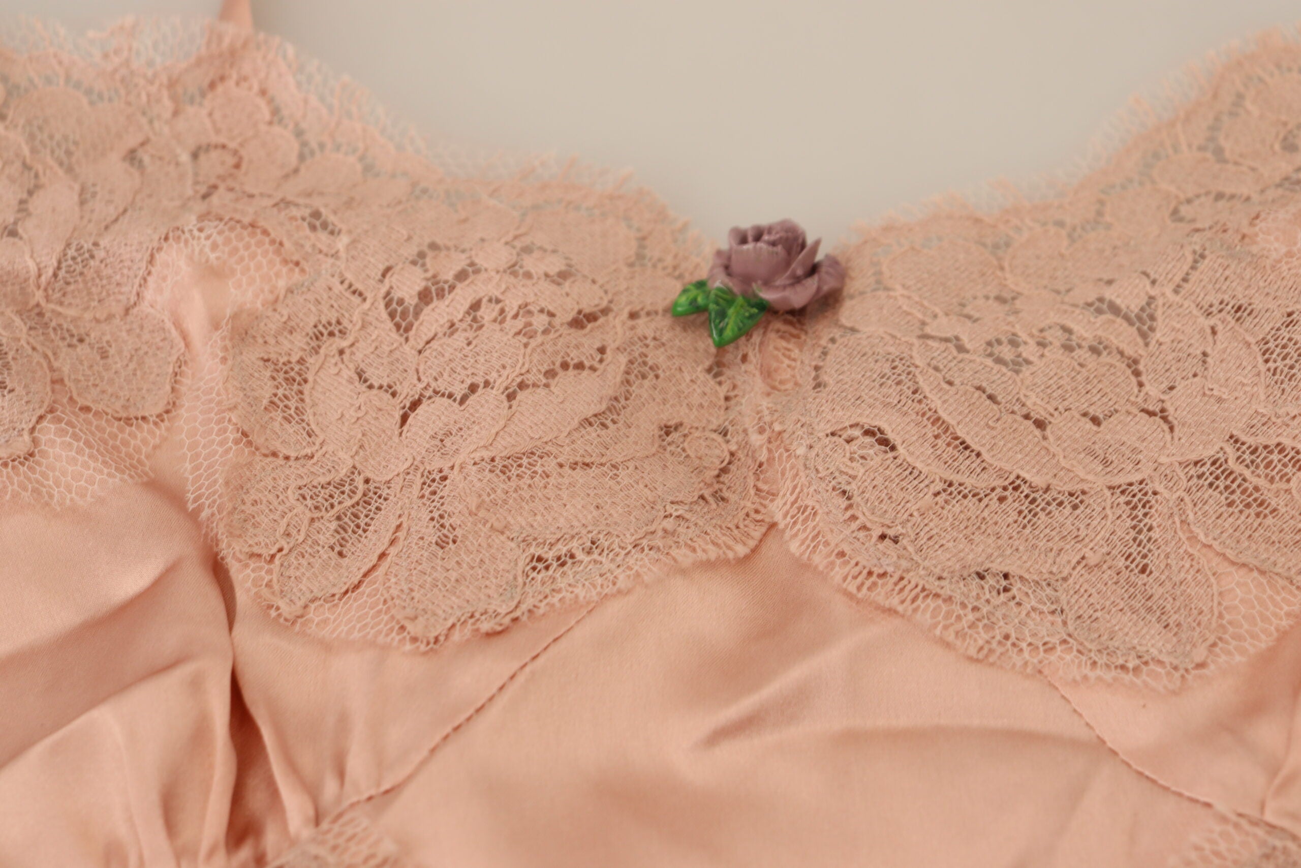 Dolce & Gabbana Pink Satin Lace Roses Tank Top Lingerie - Whispers Of Wisdom Clothing