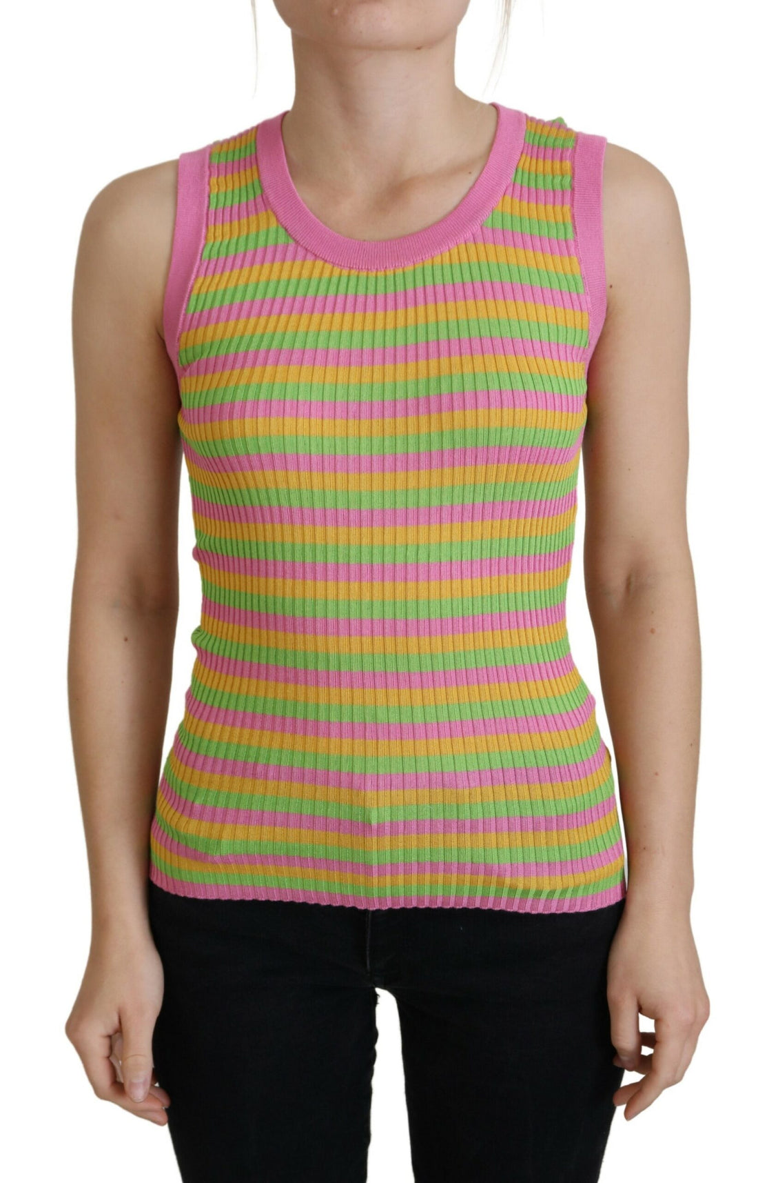 Dolce & Gabbana Multicolor Silk Vest Pullover Tank Top - Whispers Of Wisdom Clothing