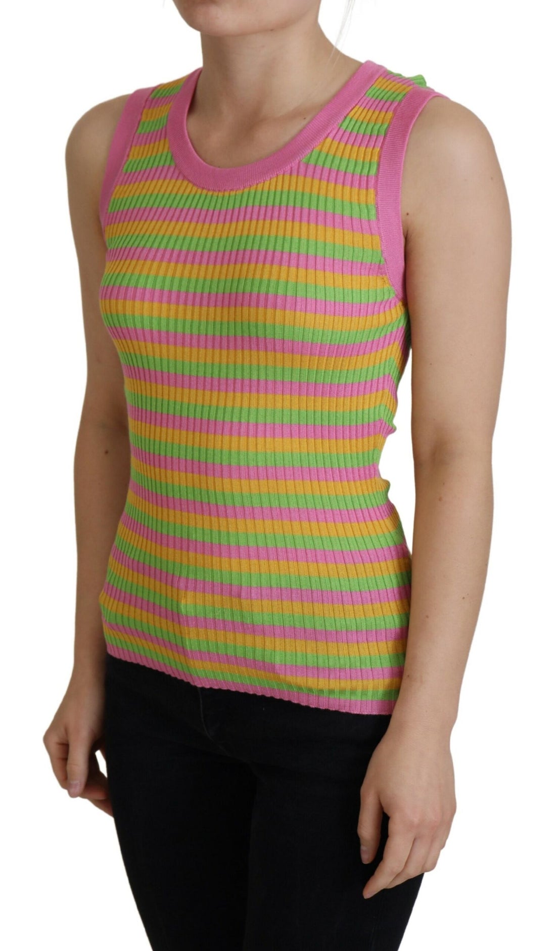 Dolce & Gabbana Multicolor Silk Vest Pullover Tank Top - Whispers Of Wisdom Clothing