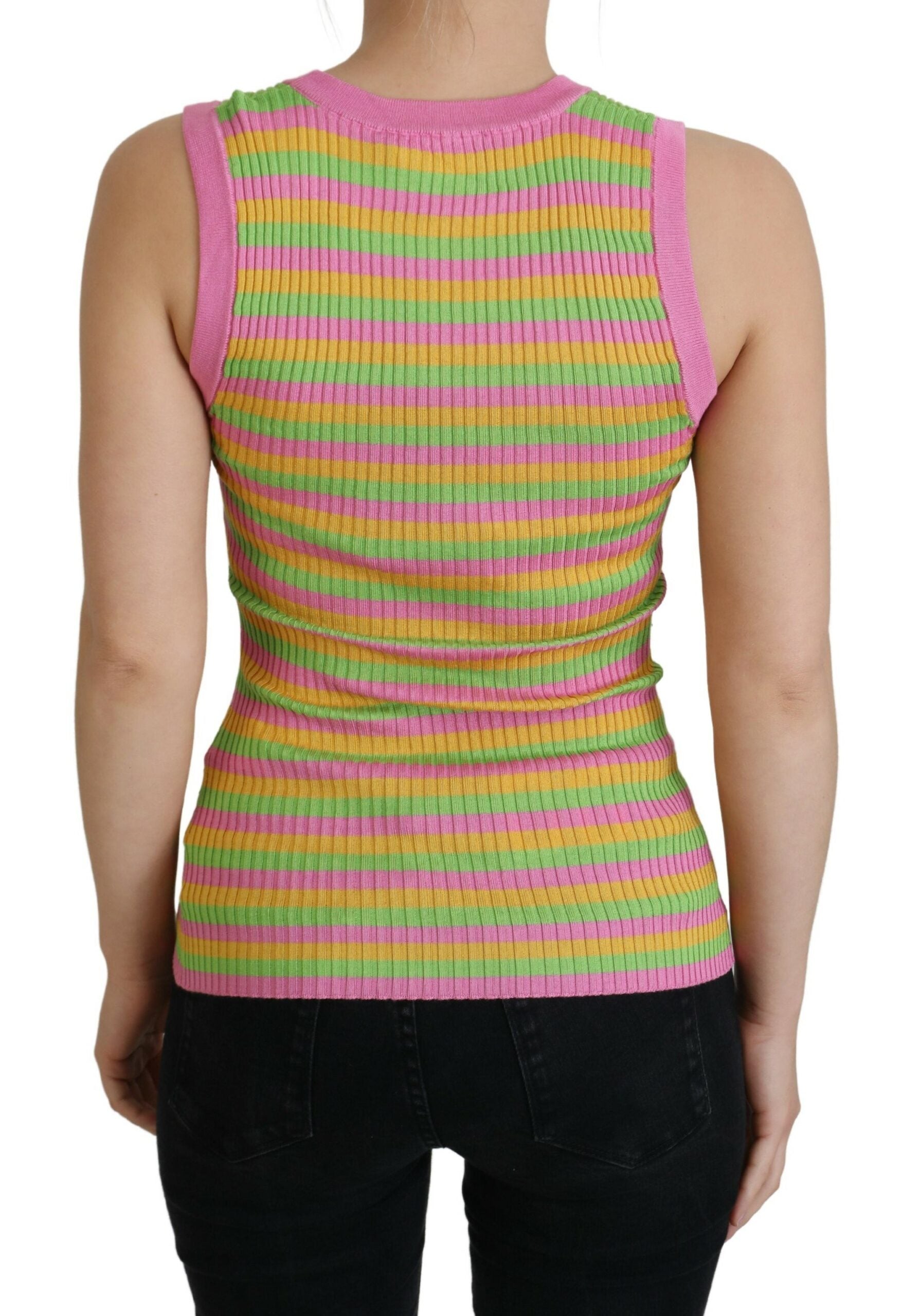 Dolce & Gabbana Multicolor Silk Vest Pullover Tank Top - Whispers Of Wisdom Clothing
