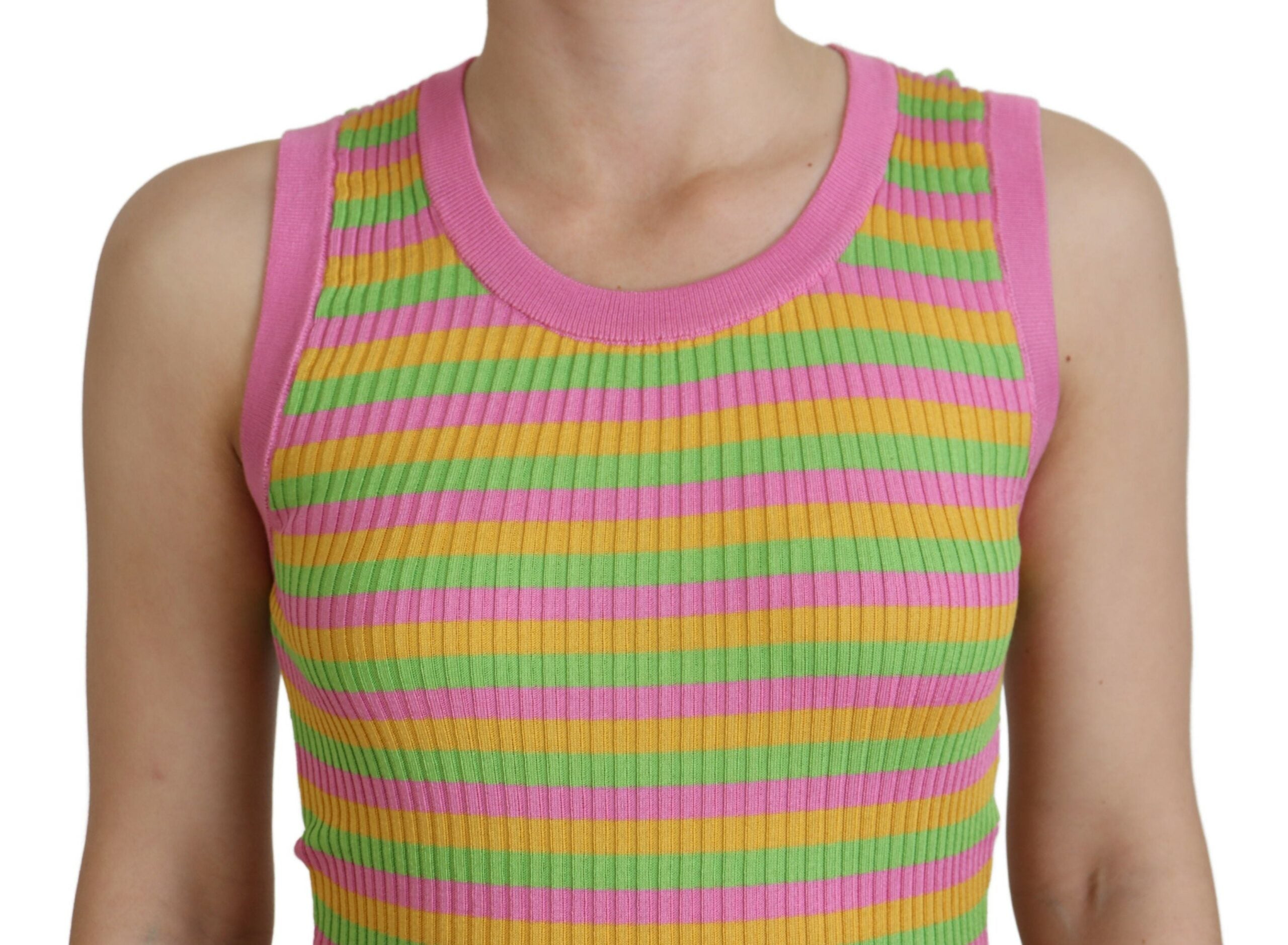 Dolce & Gabbana Multicolor Silk Vest Pullover Tank Top - Whispers Of Wisdom Clothing