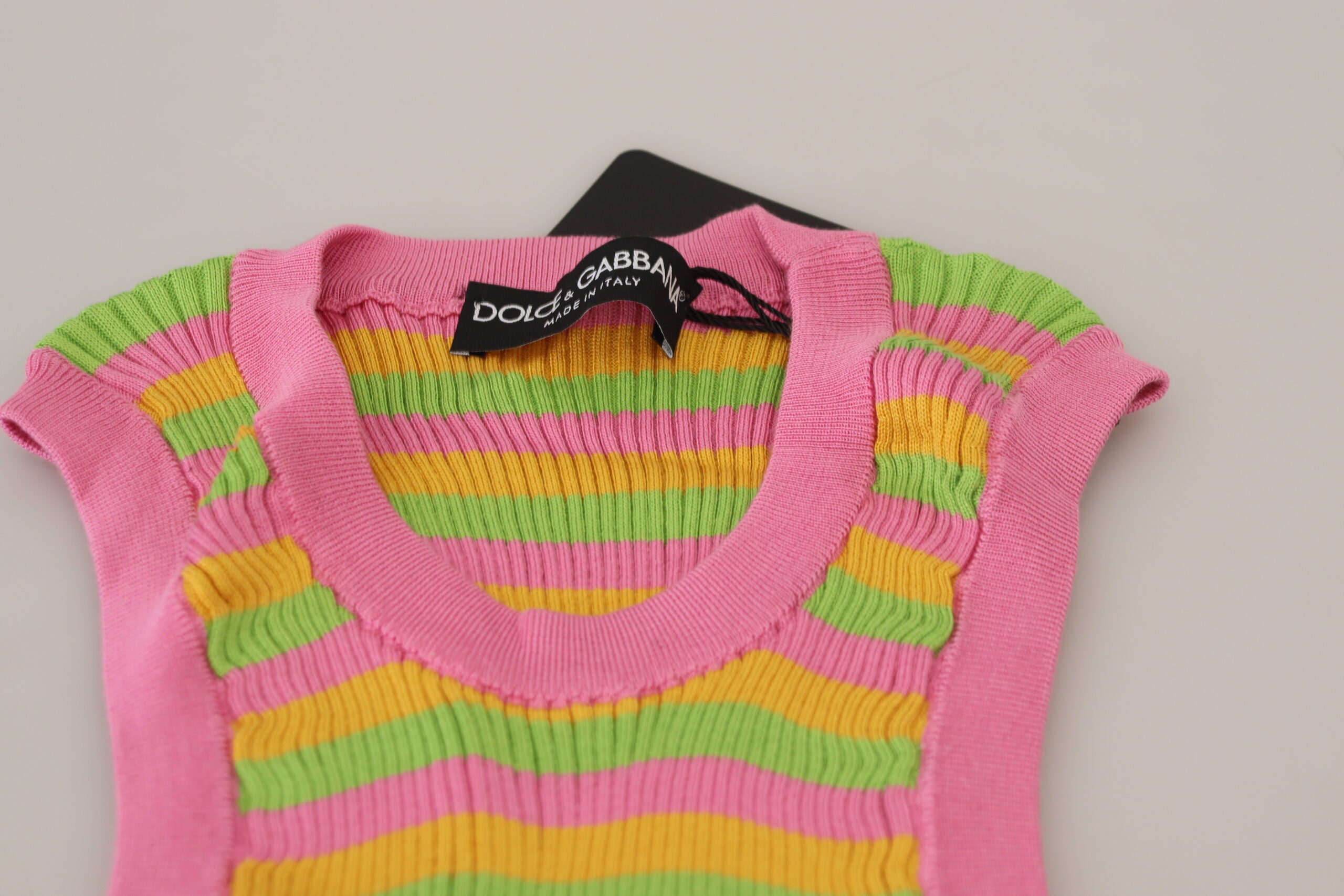 Dolce & Gabbana Multicolor Silk Vest Pullover Tank Top - Whispers Of Wisdom Clothing