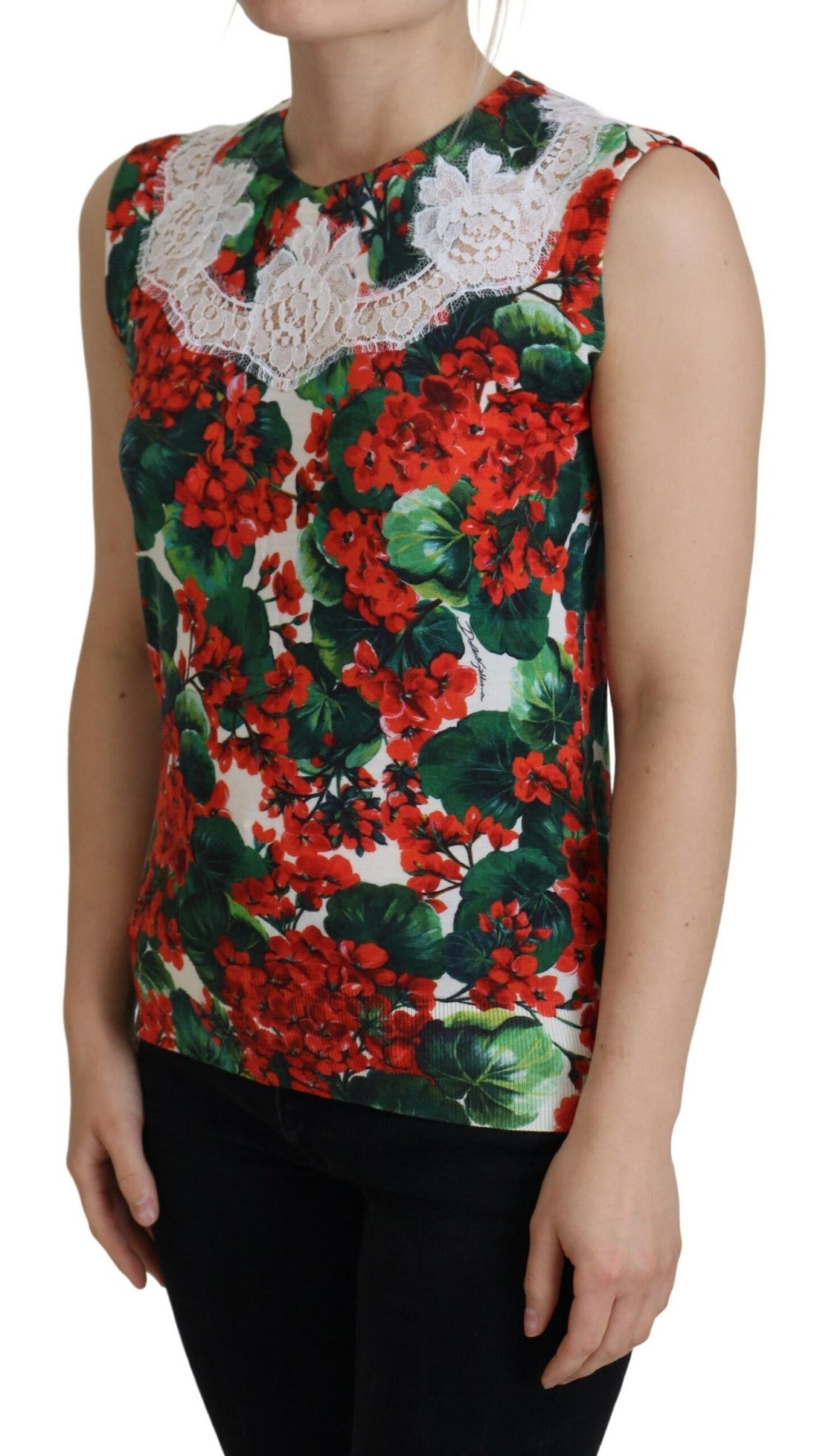 Dolce & Gabbana White Floral Wool Lace Vest Tank Top - Whispers Of Wisdom Clothing