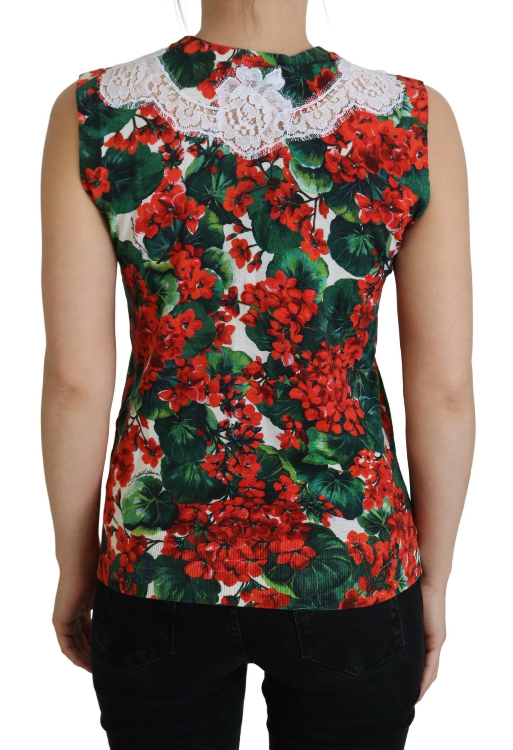 Dolce & Gabbana White Floral Wool Lace Vest Tank Top - Whispers Of Wisdom Clothing
