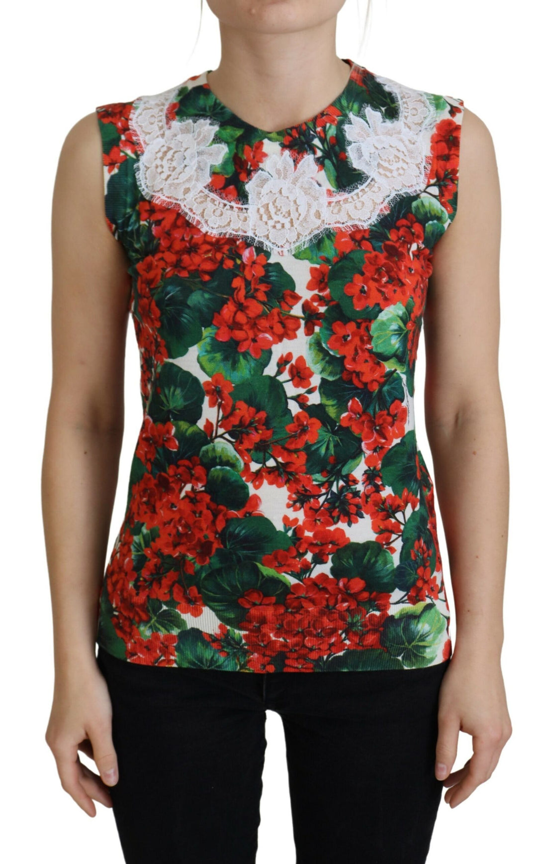 Dolce & Gabbana White Floral Wool Lace Vest Tank Top - Whispers Of Wisdom Clothing