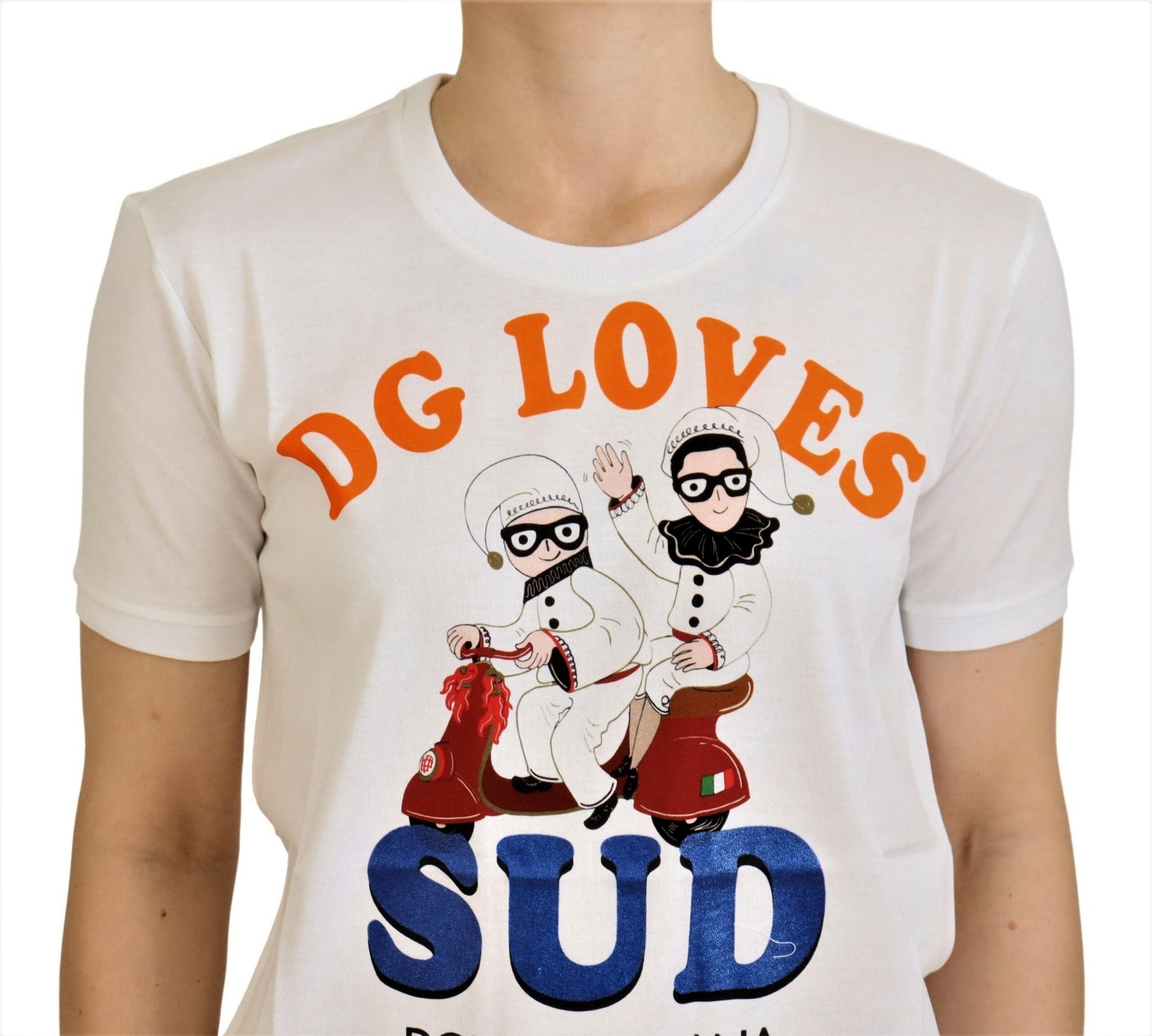 Dolce & Gabbana White Cotton DG Loves SUD  T-shirt - Whispers Of Wisdom Clothing